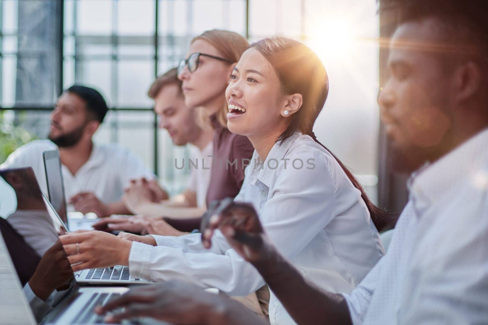 Multiethnic business people working together in the office