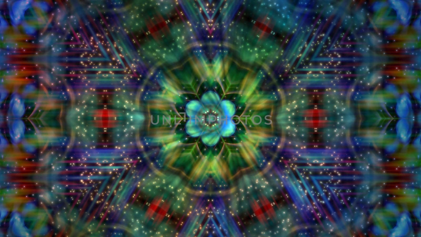 Abstract textured luminous kaleidoscope background.