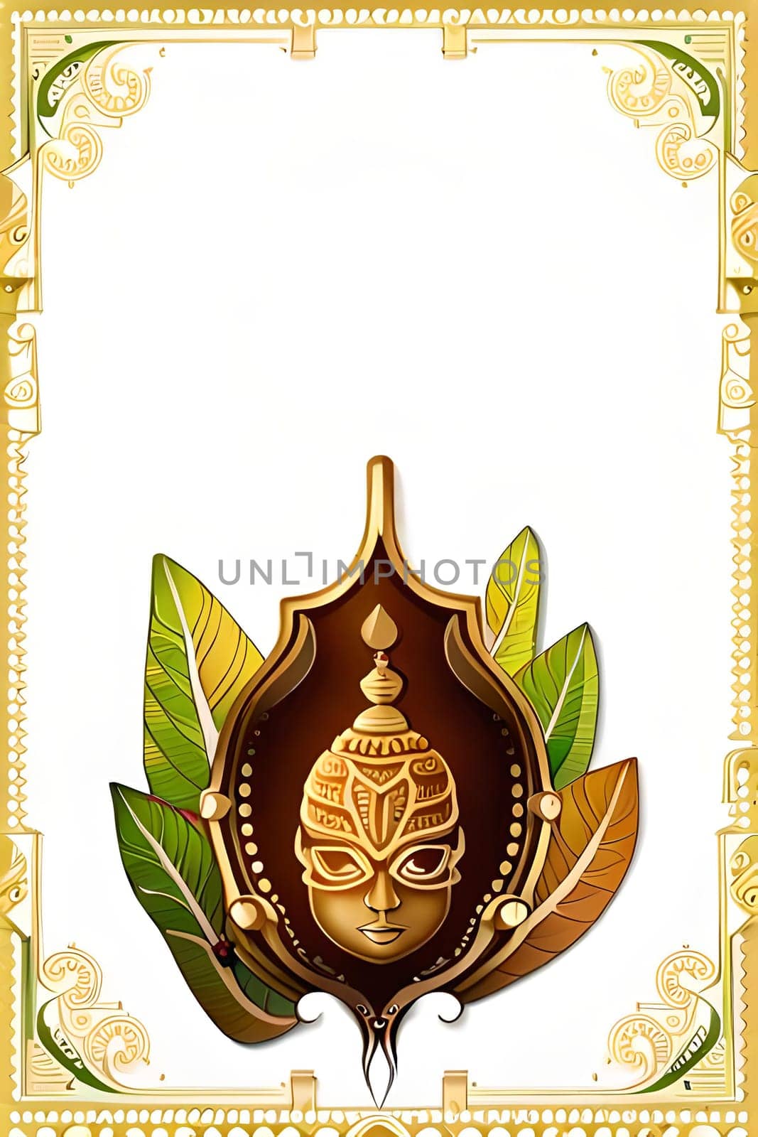 Happy ugadi greeting card background with kalash. by milastokerpro