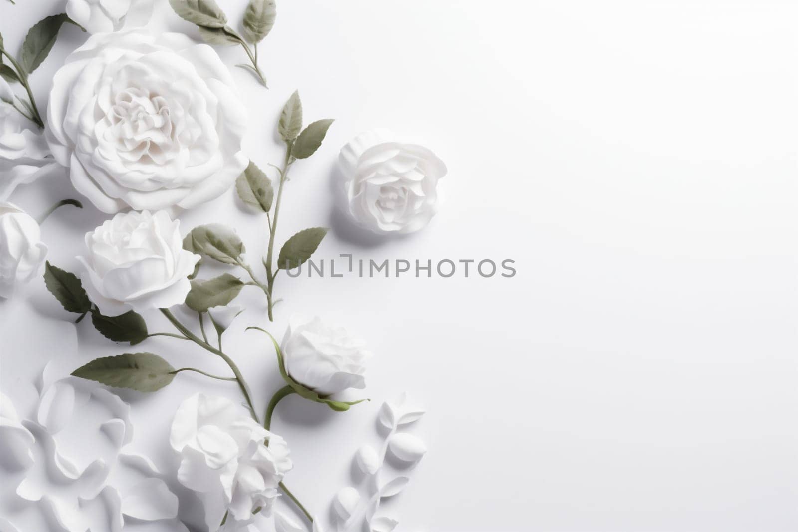 spring flower romantic background floral wedding beautiful white blossom celebration nature. Generative AI. by SHOTPRIME