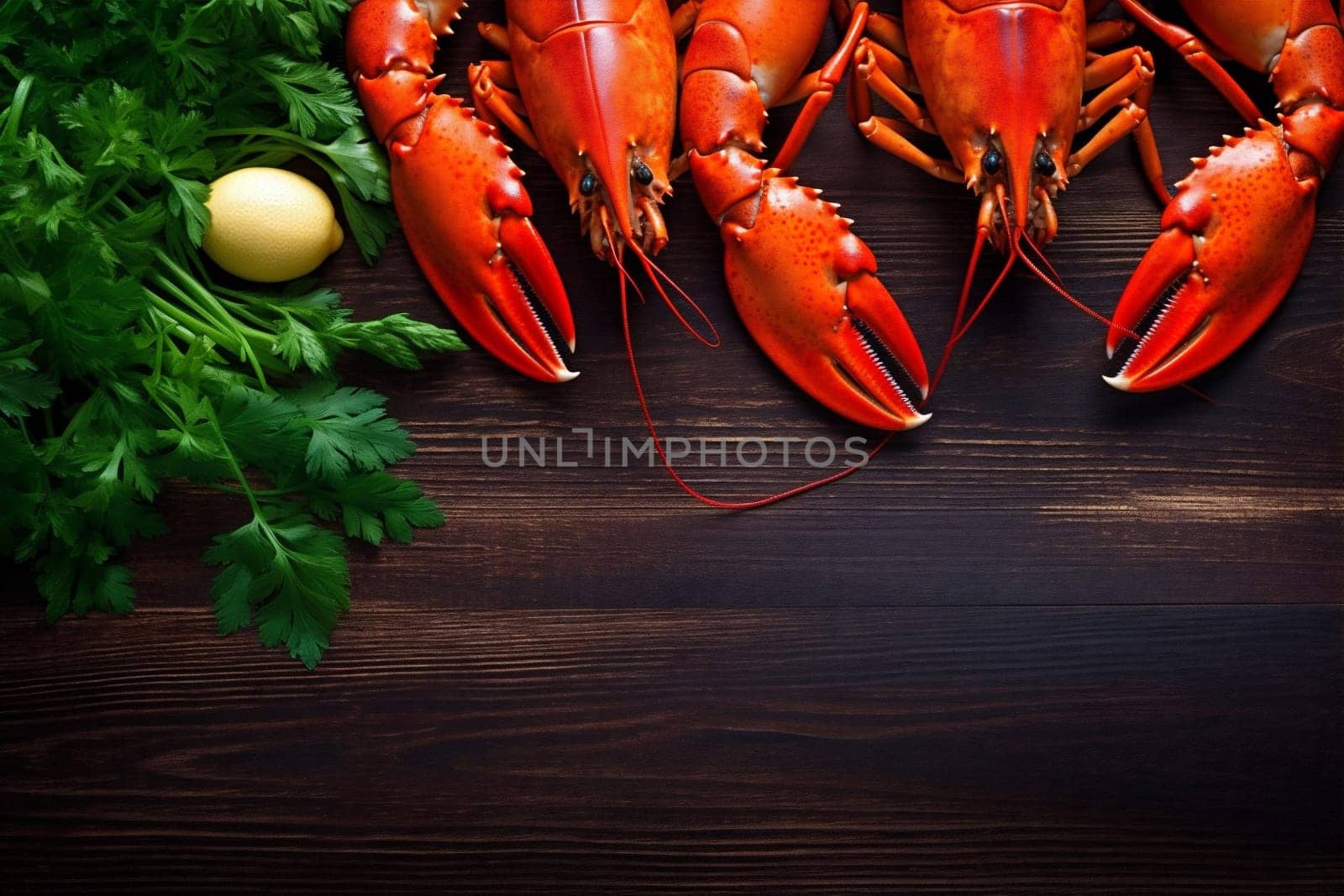 food freshness claw crab red lobster fish dinner seafood crawfish shellfish crayfish cooked background prepared river eating boiled dark crustacean plate. Generative AI.