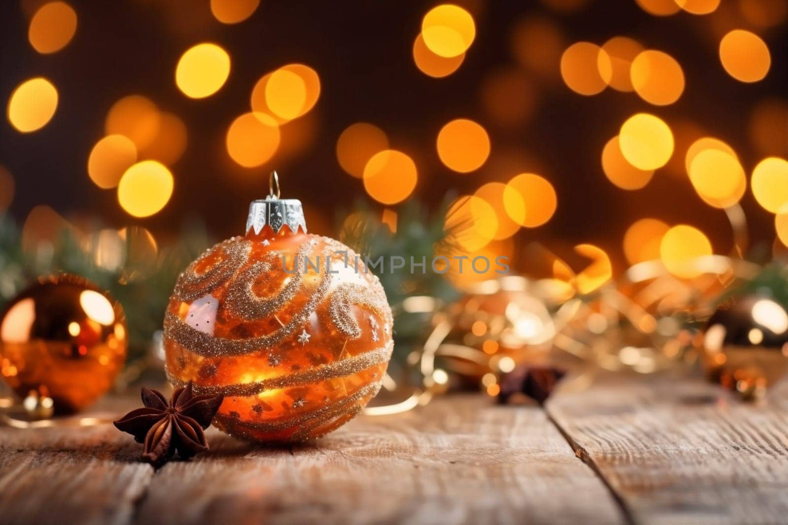 snowflakes dark christmas tree gold new background year holiday decoration christmas card. Generative AI. by SHOTPRIME