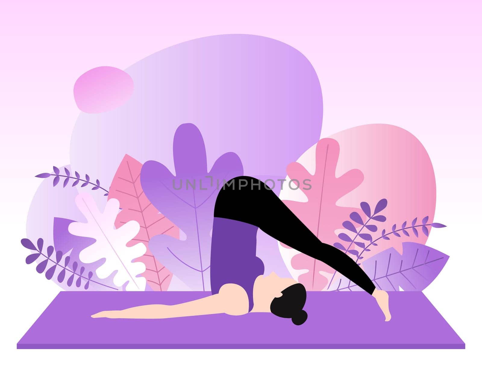 illustration,silhouette,yoga,art,cartoon,magenta,pink,plant,purple,violet