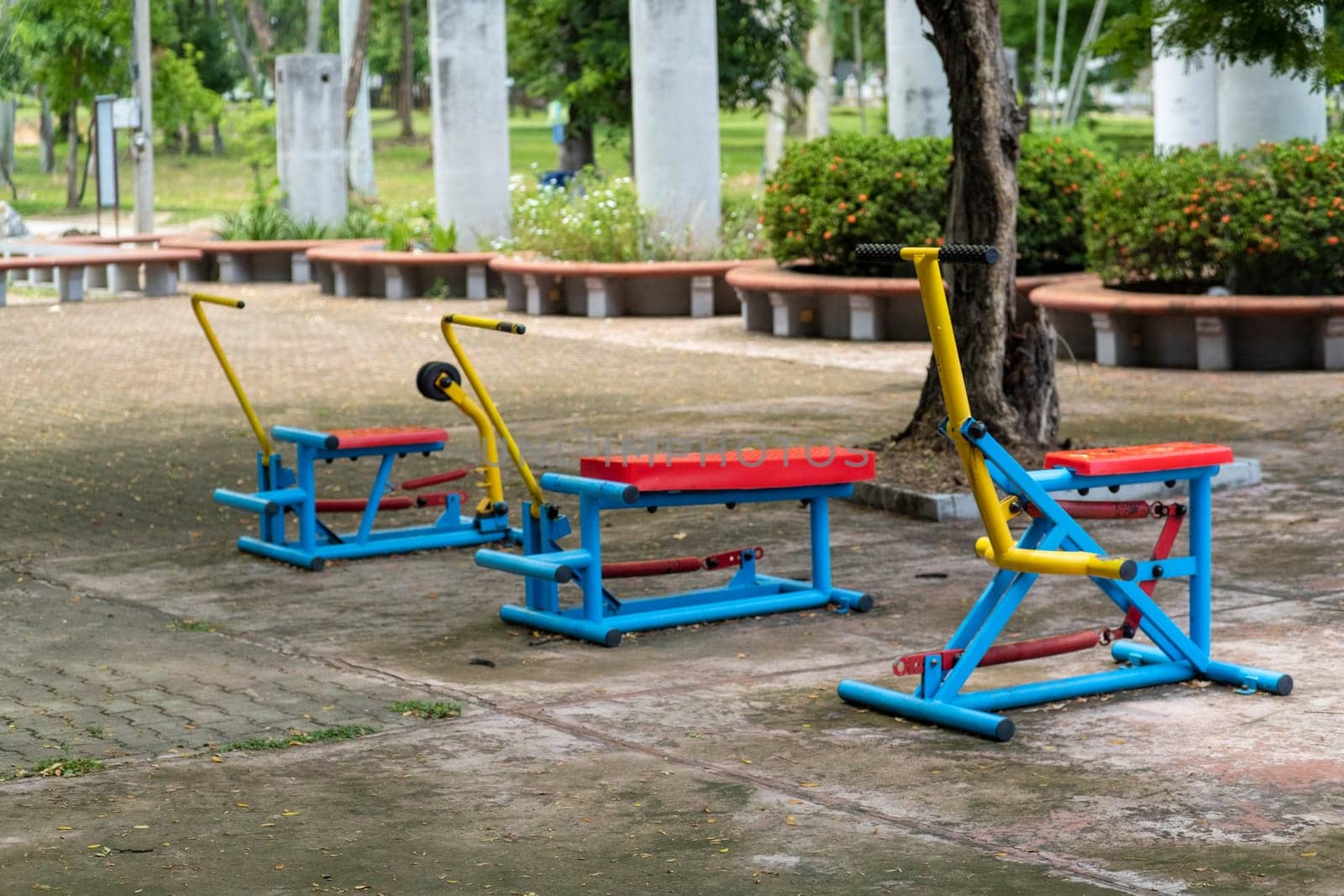 Colorful playground in the park. by TEERASAK