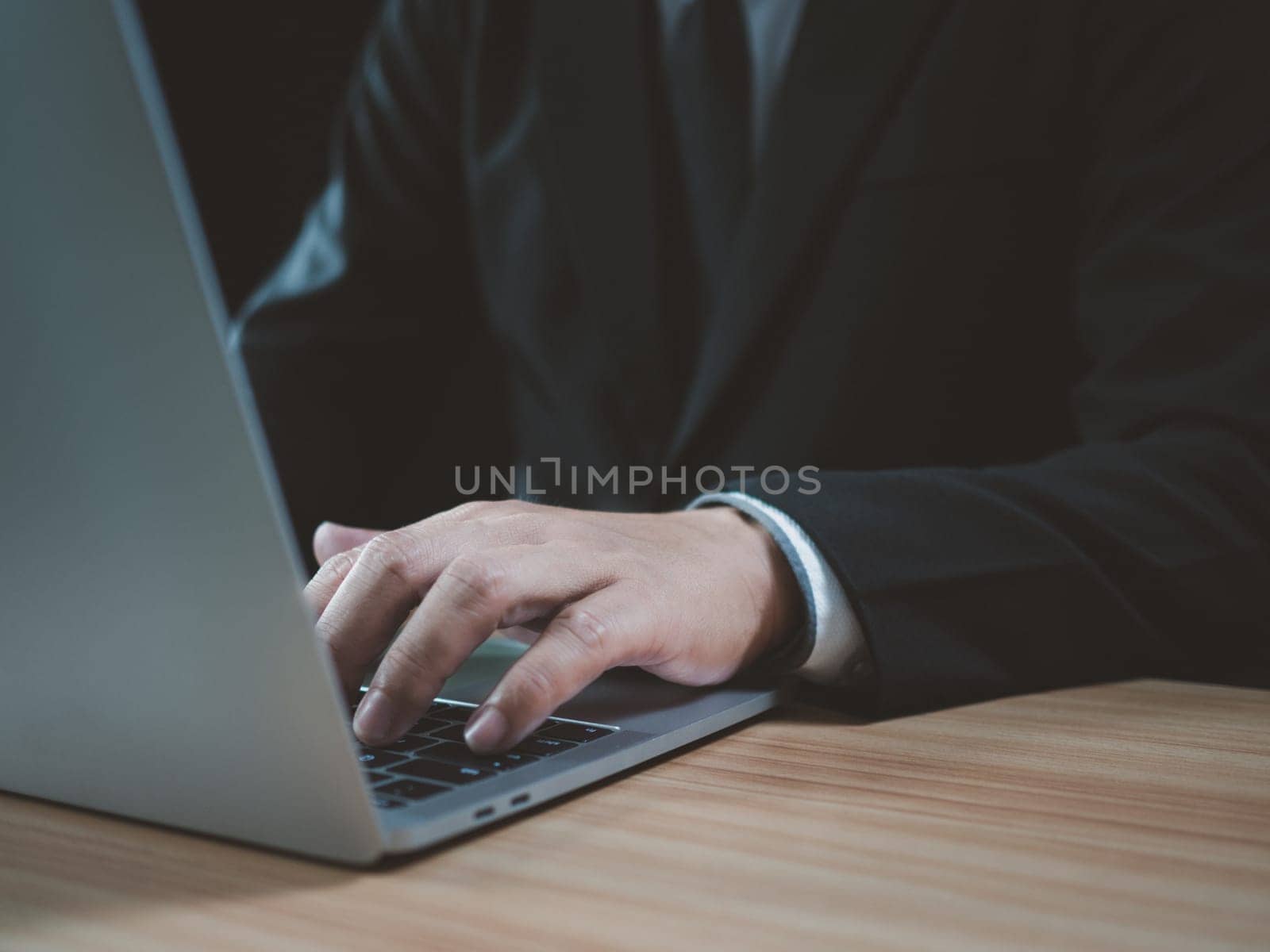 businessman working on computer. business concept and communication technology