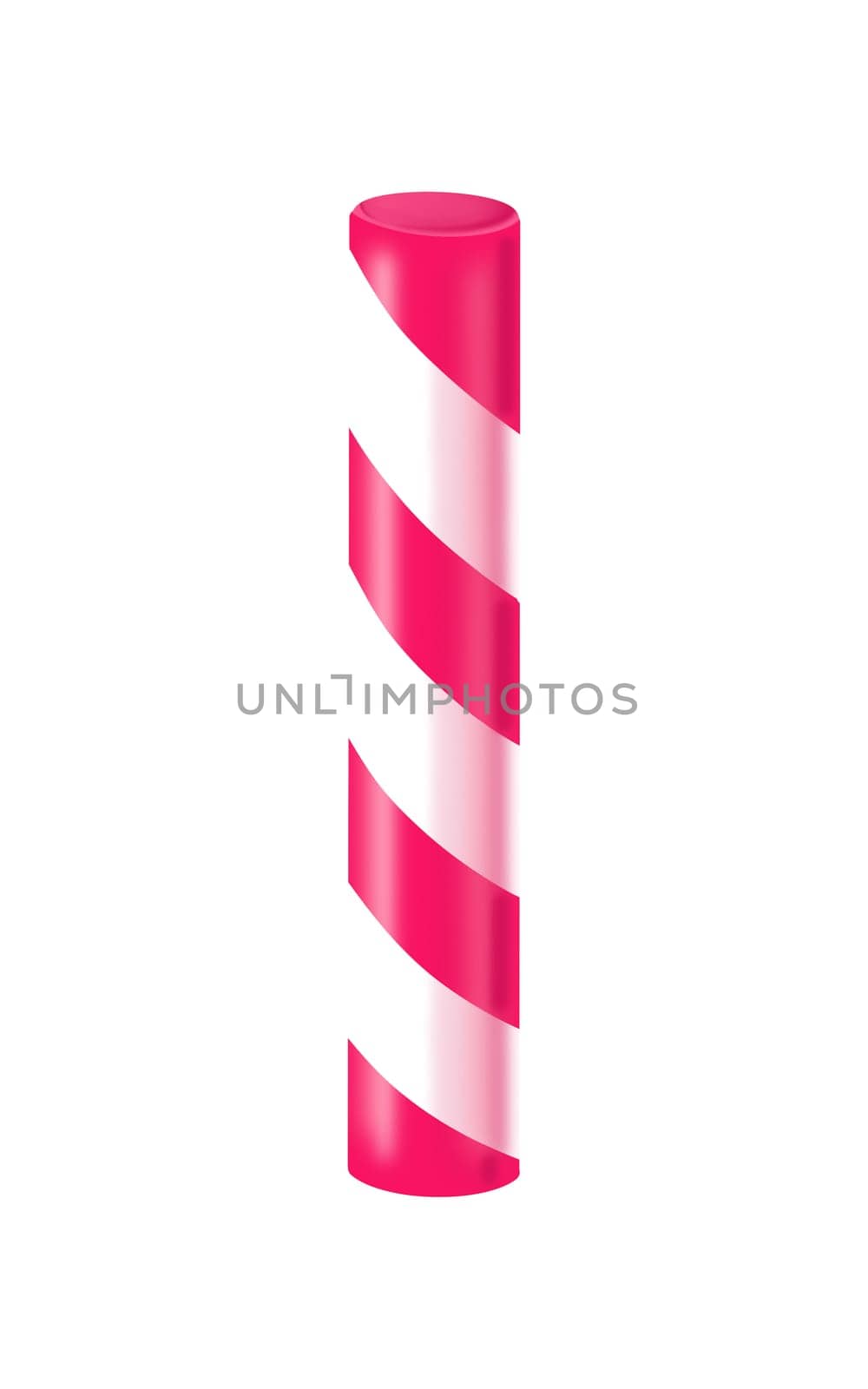 illustration of traditional striped candy stick isolated on white background