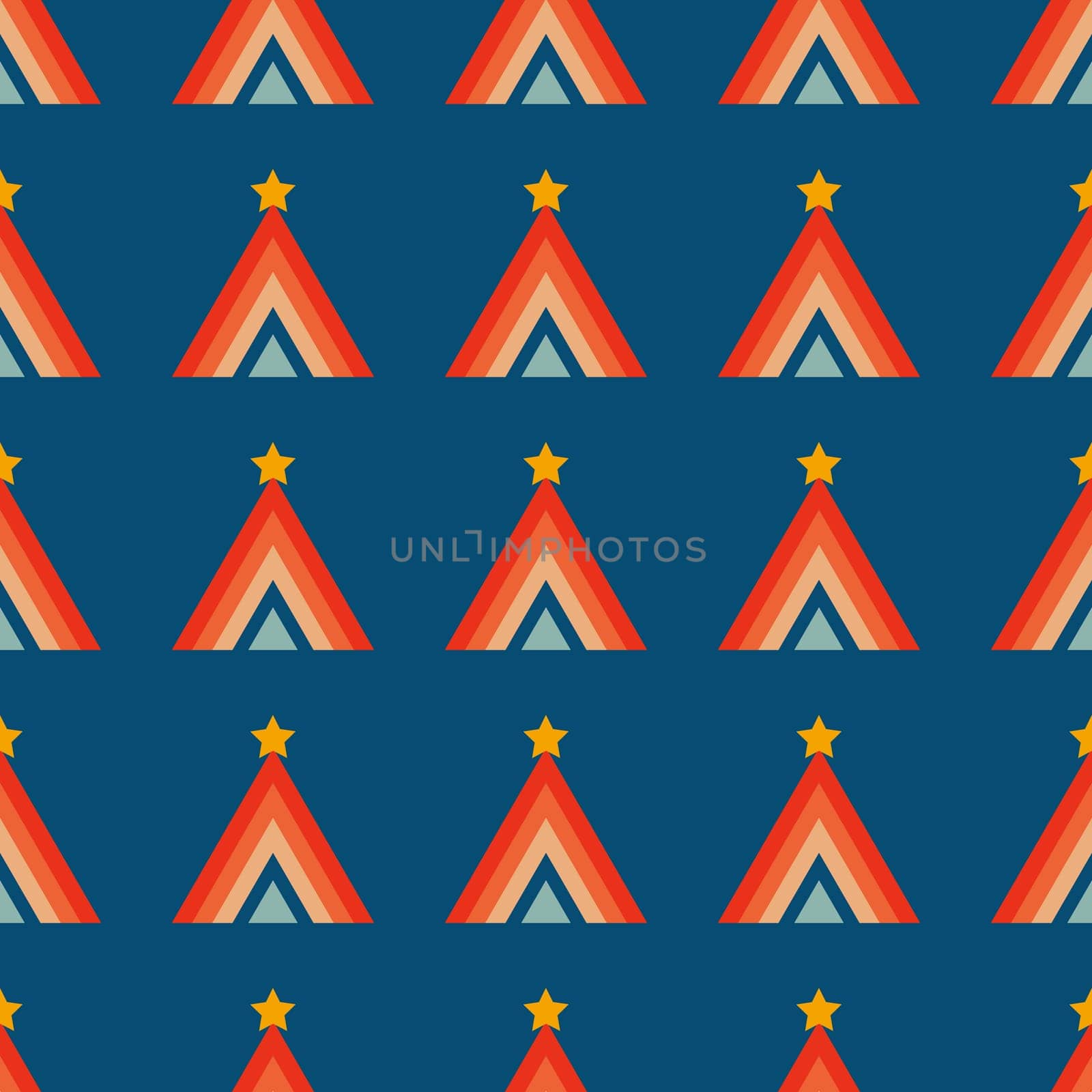 Vintage retro pattern with Christmas trees . Christmas background