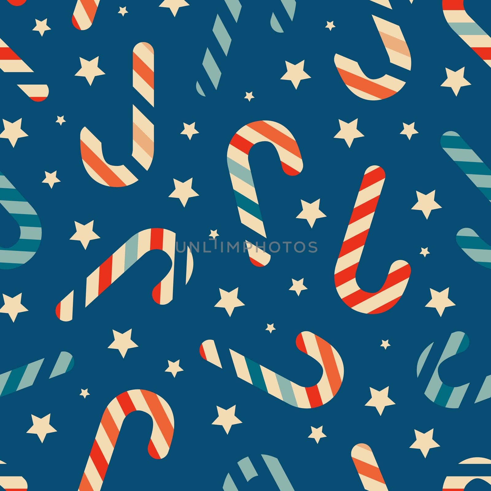 Vintage retro pattern with Christmas sweets. Christmas background