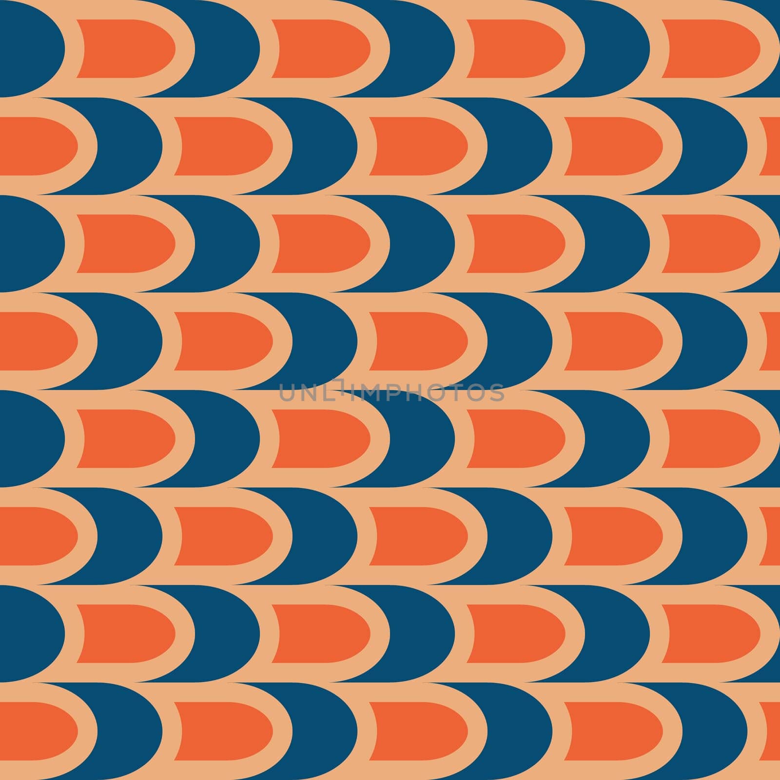 Retro seamless pattern in the style of the 70s and 60s. Geometric vintage pattern