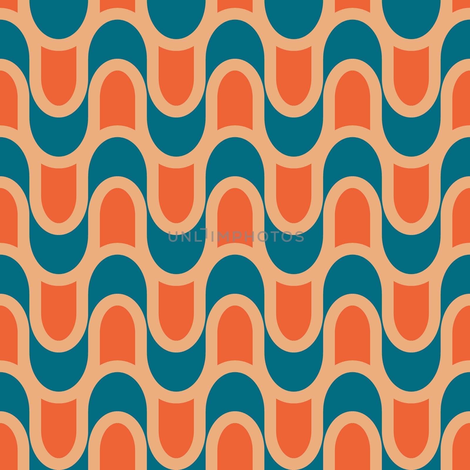 Retro seamless pattern in the style of the 70s and 60s by Dustick