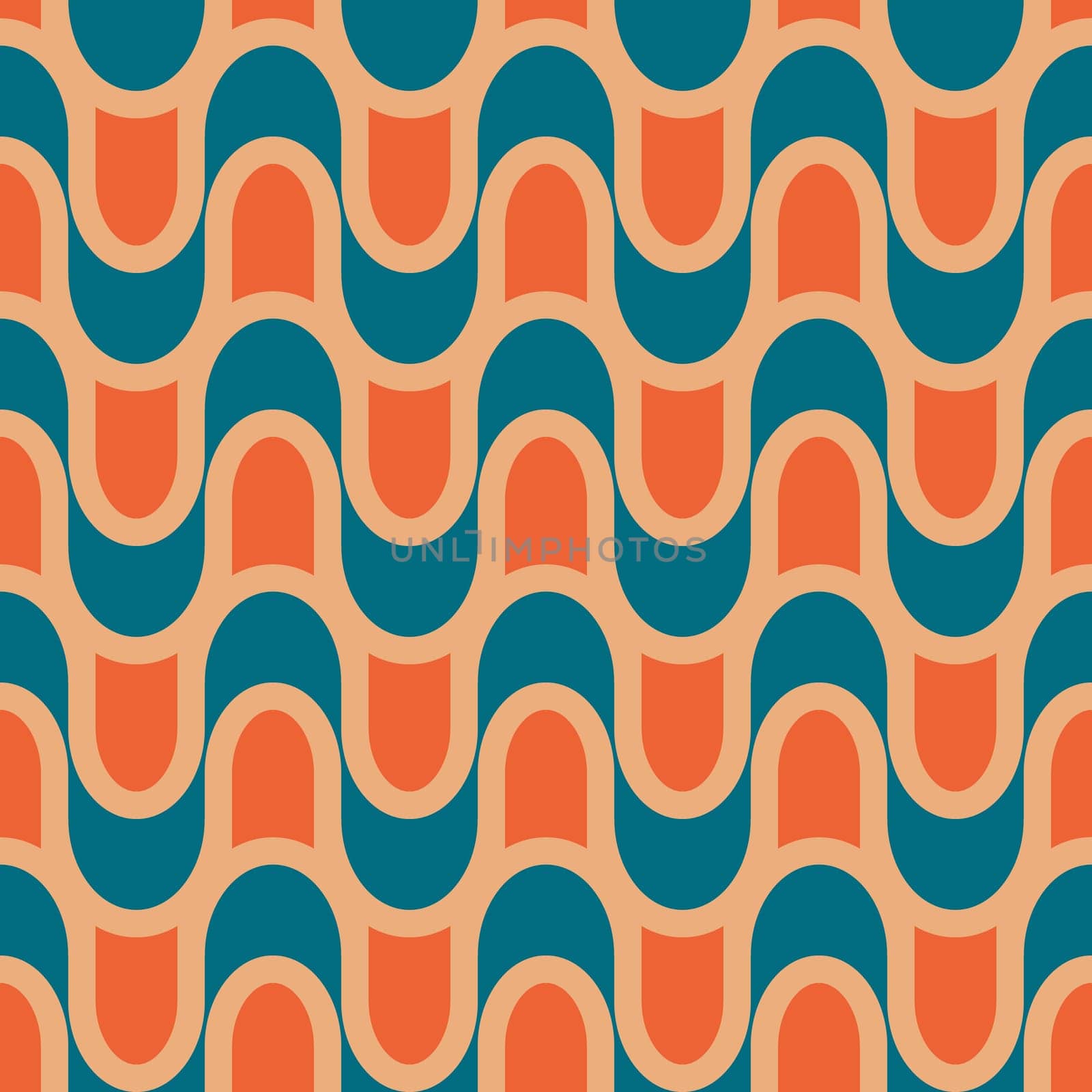 Retro seamless pattern in the style of the 70s and 60s. Geometric vintage pattern