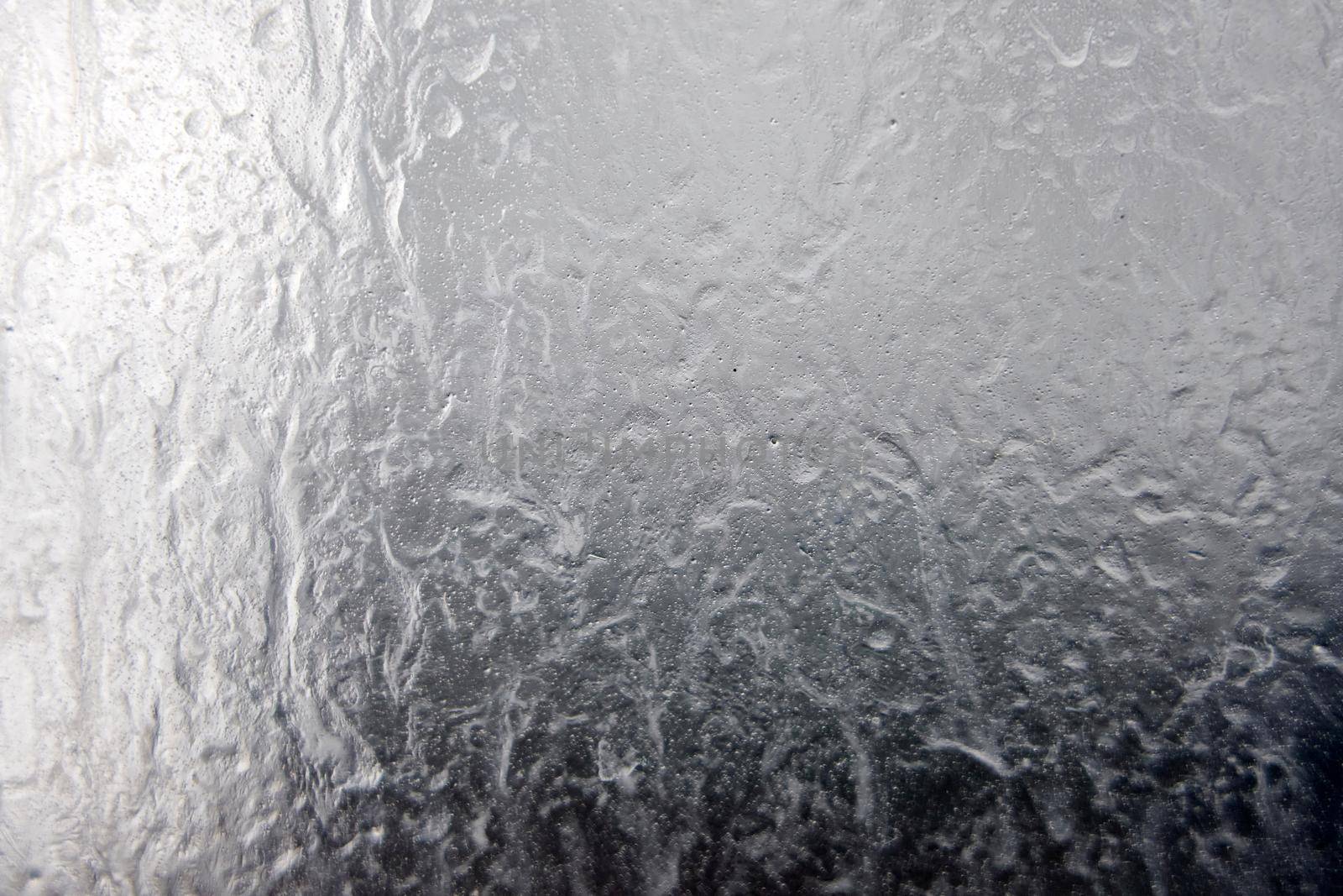 Liquid texture on glass, background with drops and leaks
