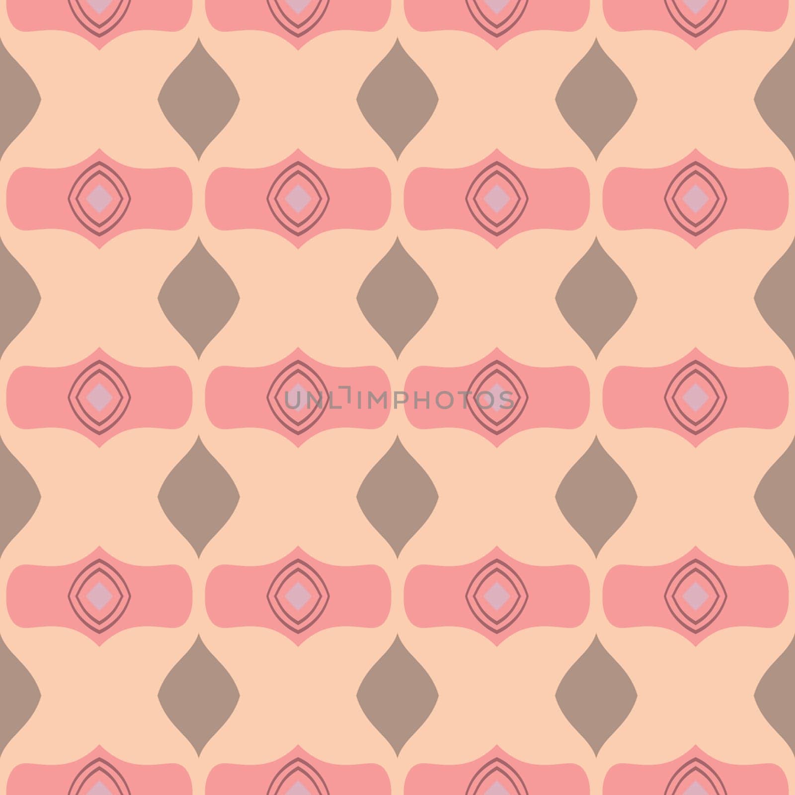 Retro kaleidoscope pattern in the style of the 70s and 60s. Geometric vintage pattern