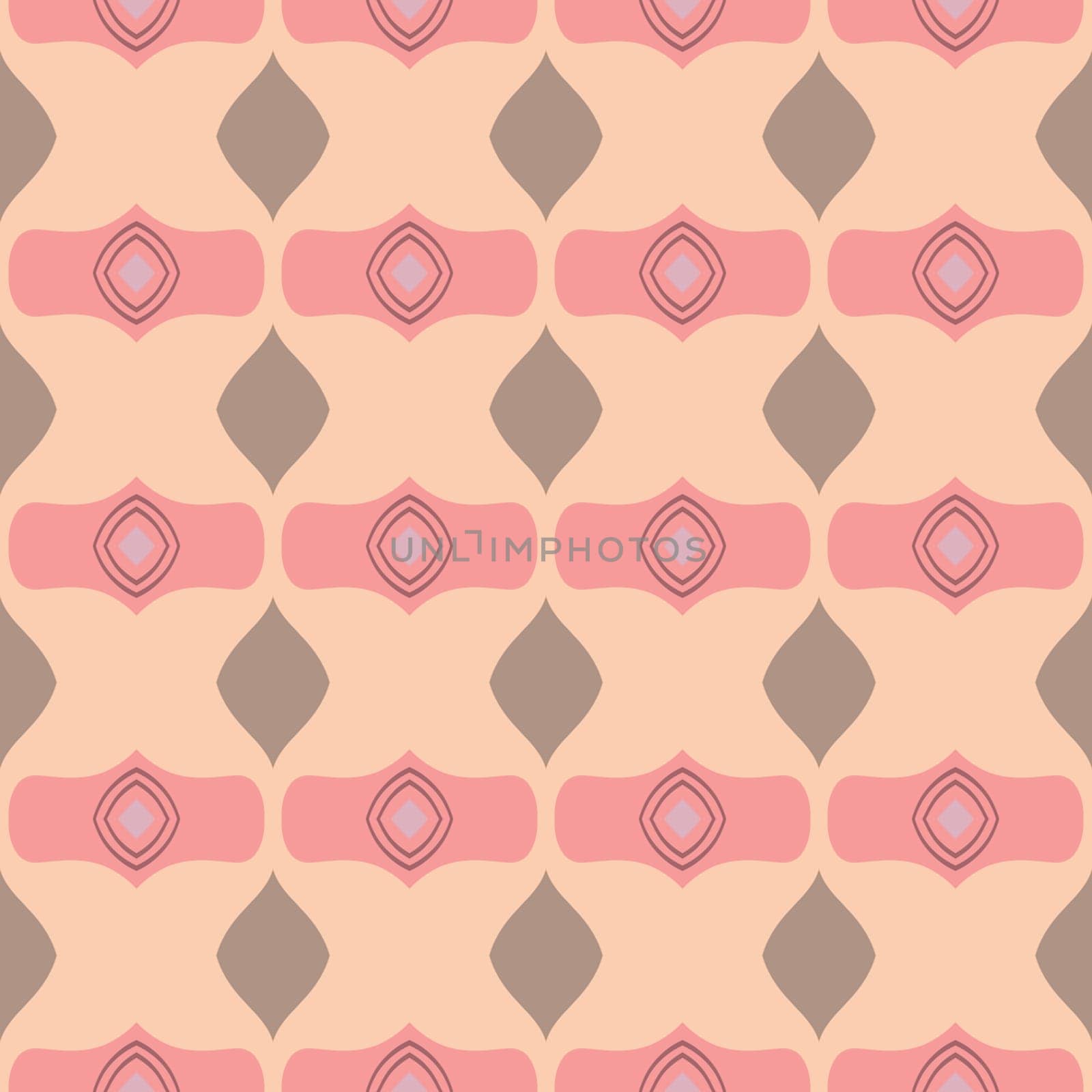 Retro kaleidoscope pattern in the style of the 70s and 60s. Geometric vintage pattern