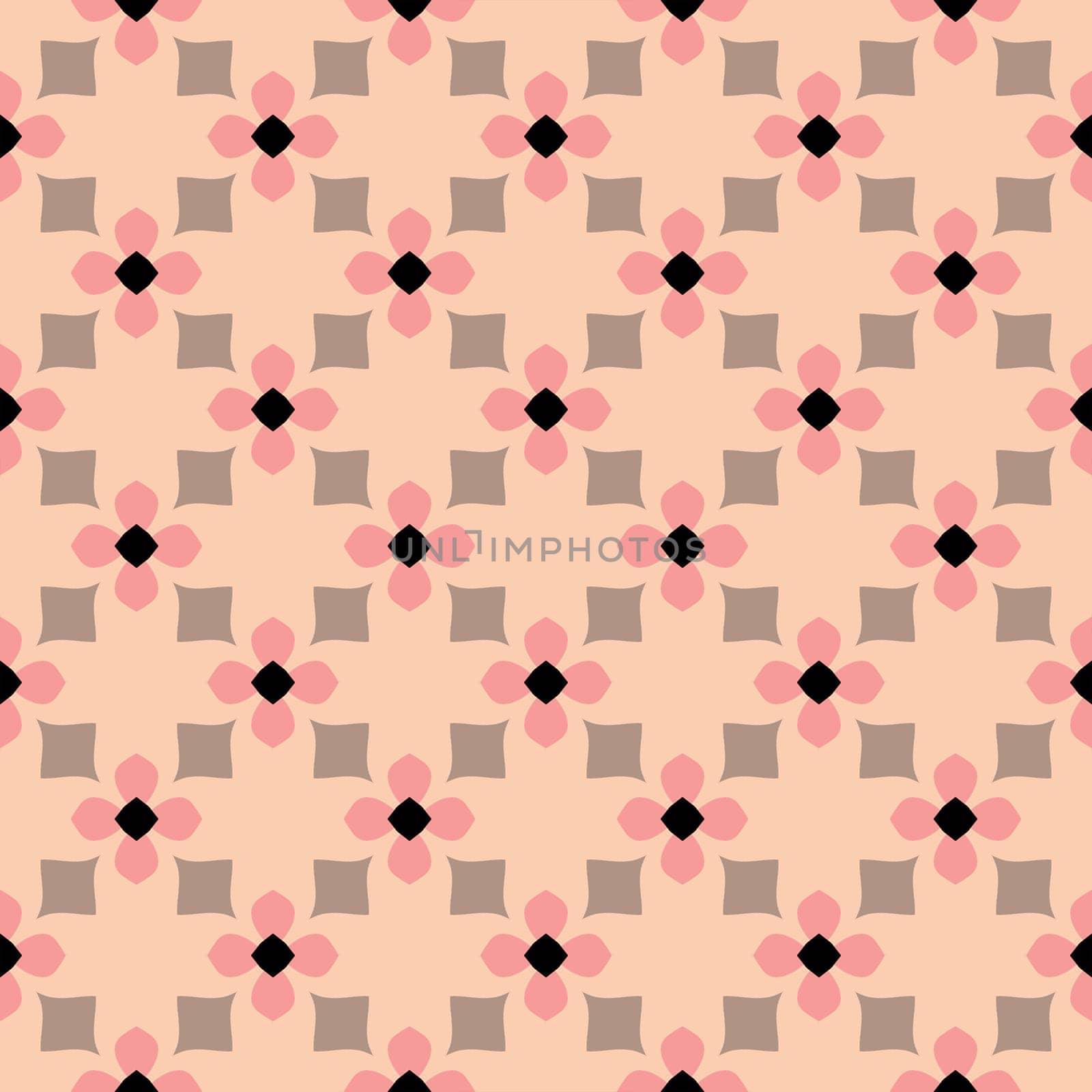 Retro kaleidoscope pattern in the style of the 70s and 60s. Geometric vintage pattern