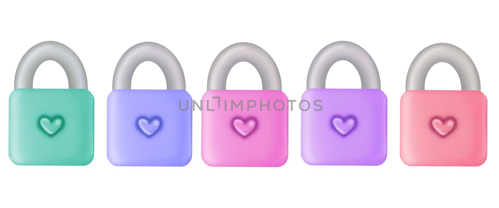 Set of various locks with hearts by Dustick