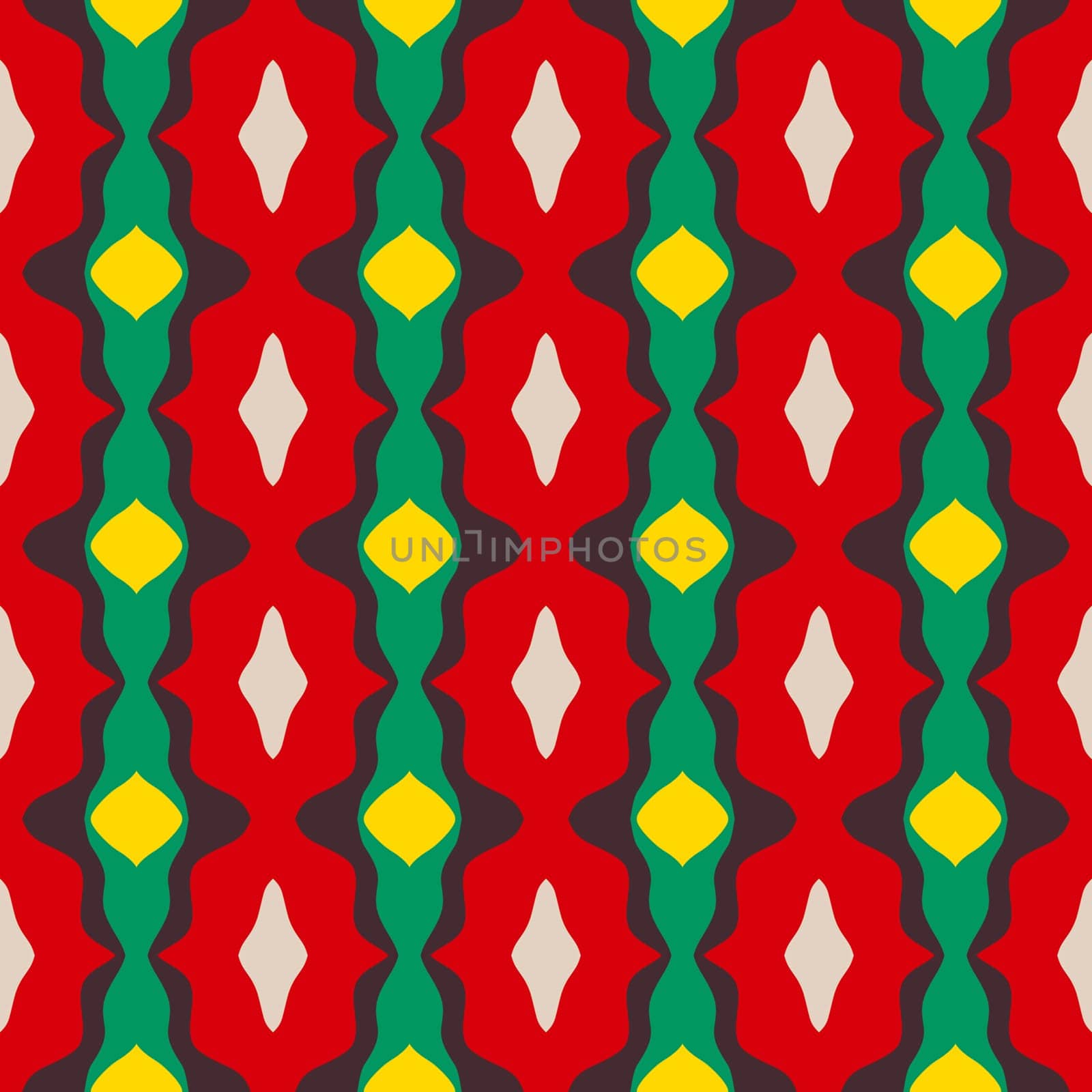 Retro kaleidoscope pattern in the style of the 70s and 60s. Geometric vintage pattern