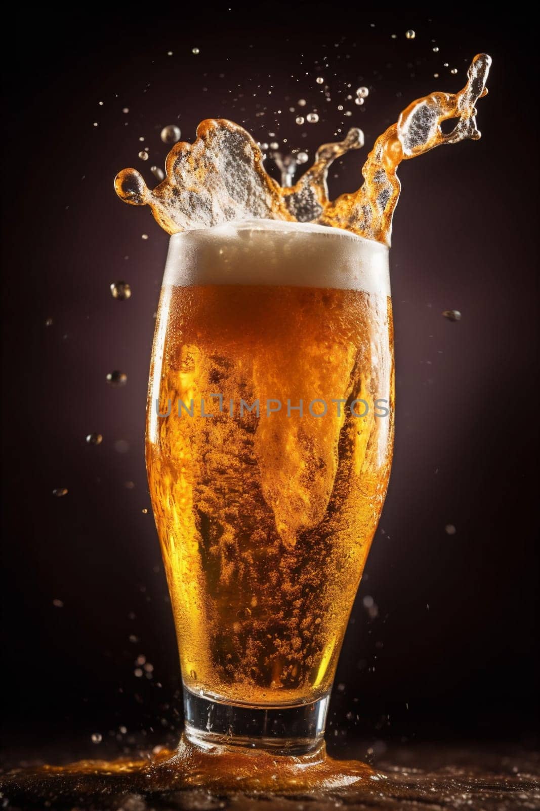 party motion gold action bubble white abstract pub beer drink gradient glass object splash alcohol celebrate cold bar foam background beverage. Generative AI.