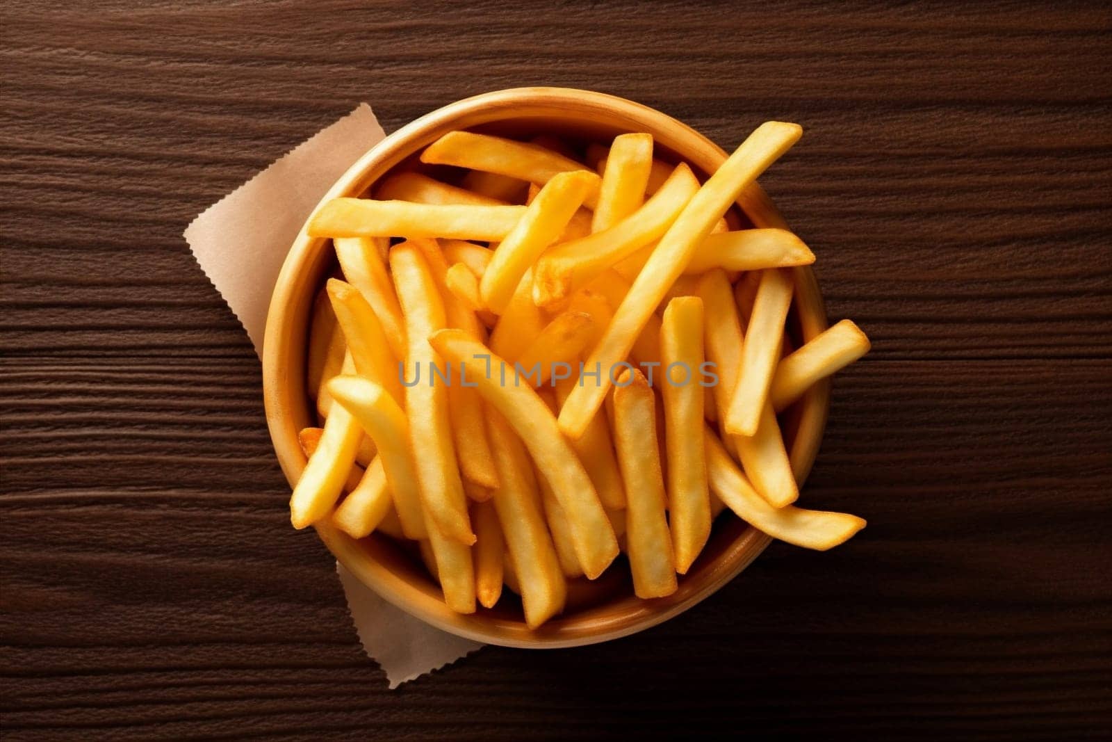 potato chip fry snack french meal food stick background tasty fat. Generative AI. by SHOTPRIME