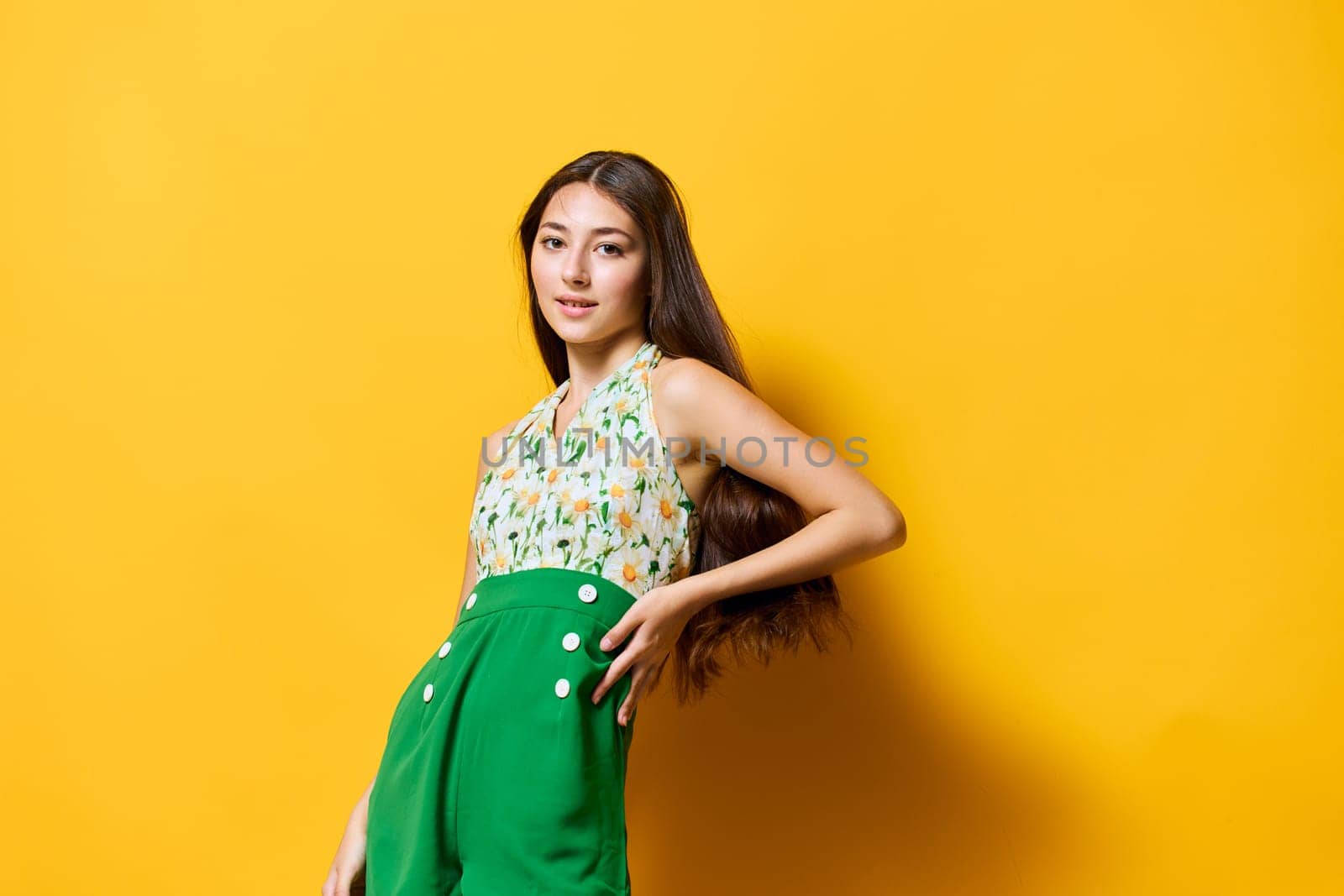 woman beautiful emotion young fashion happy stylish style face trendy yellow by SHOTPRIME