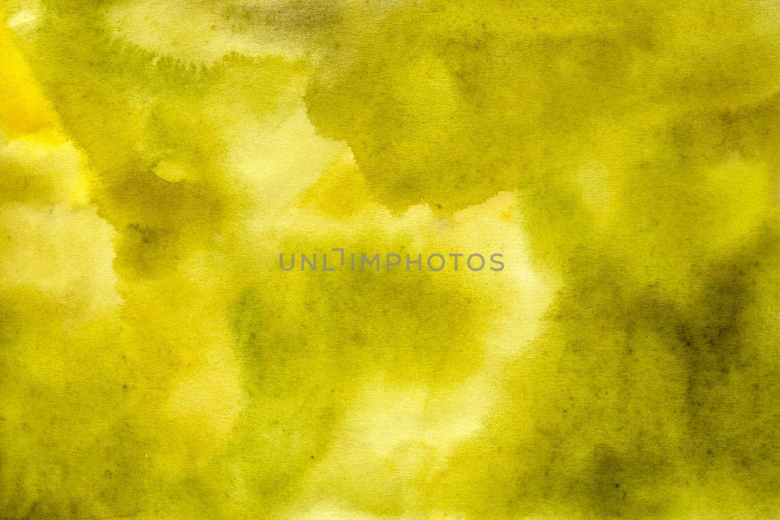 Yellow-green watercolor paper background texture