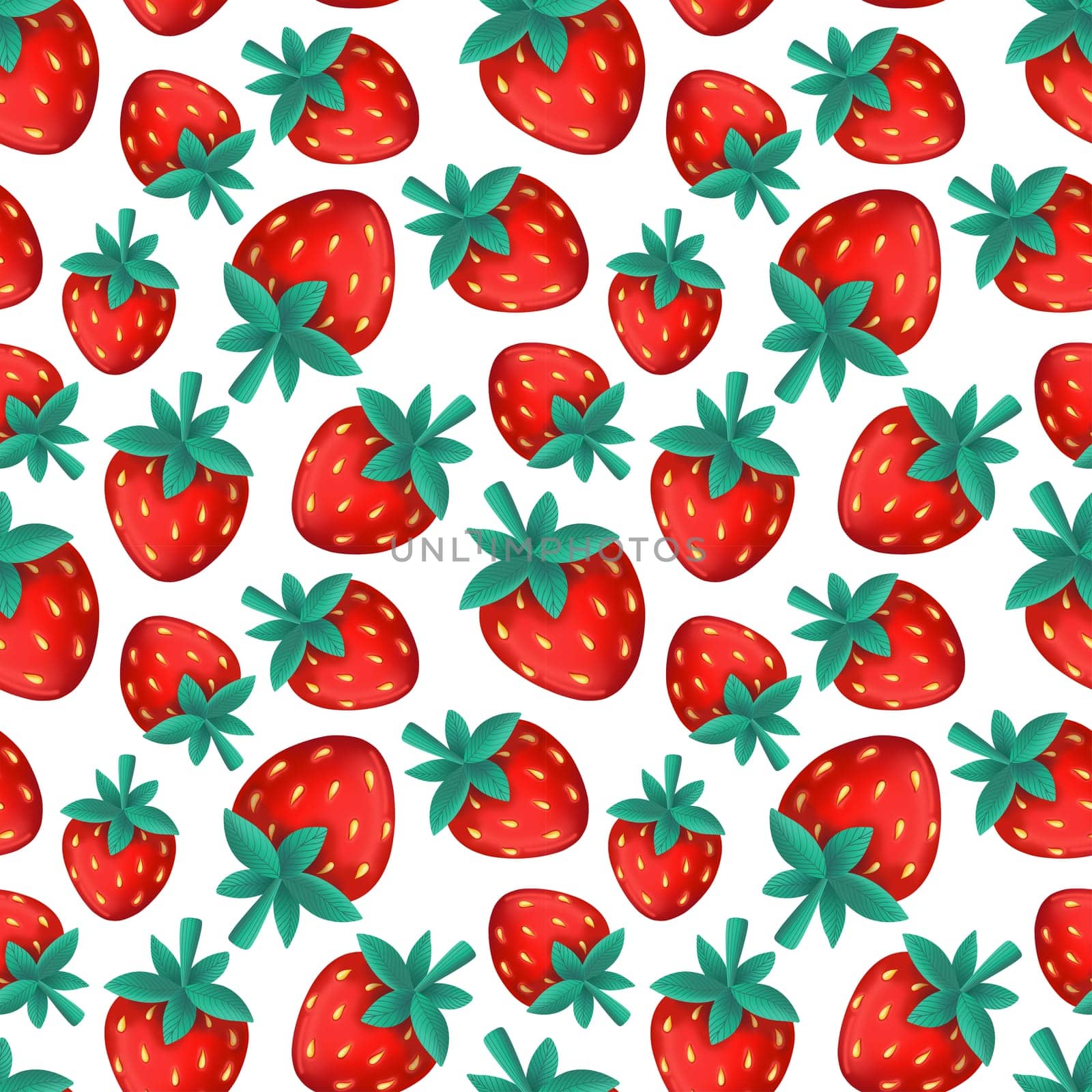 Seamless pattern with strawberry on a white background