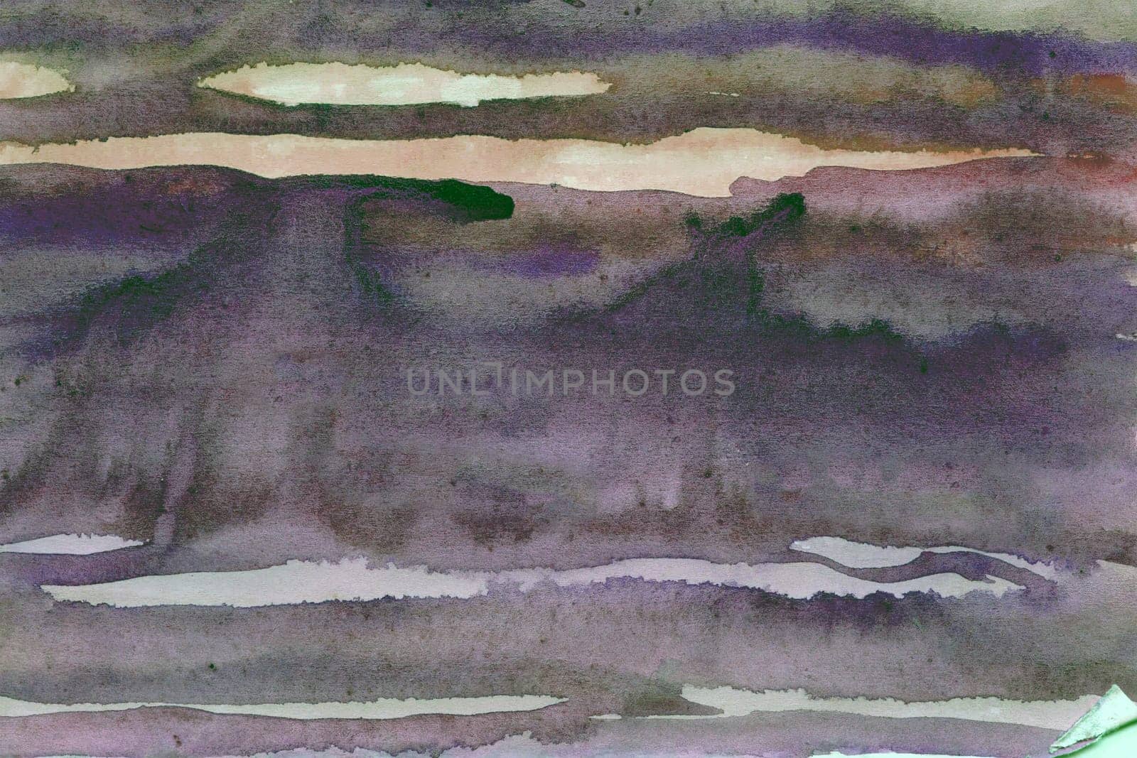 Striped purple-beige watercolor paper background texture