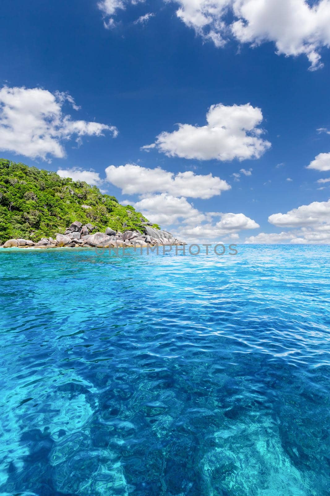 Turquoise water of Andaman Sea at Similan Islands, Phang-Nga, Thailand, by Gamjai