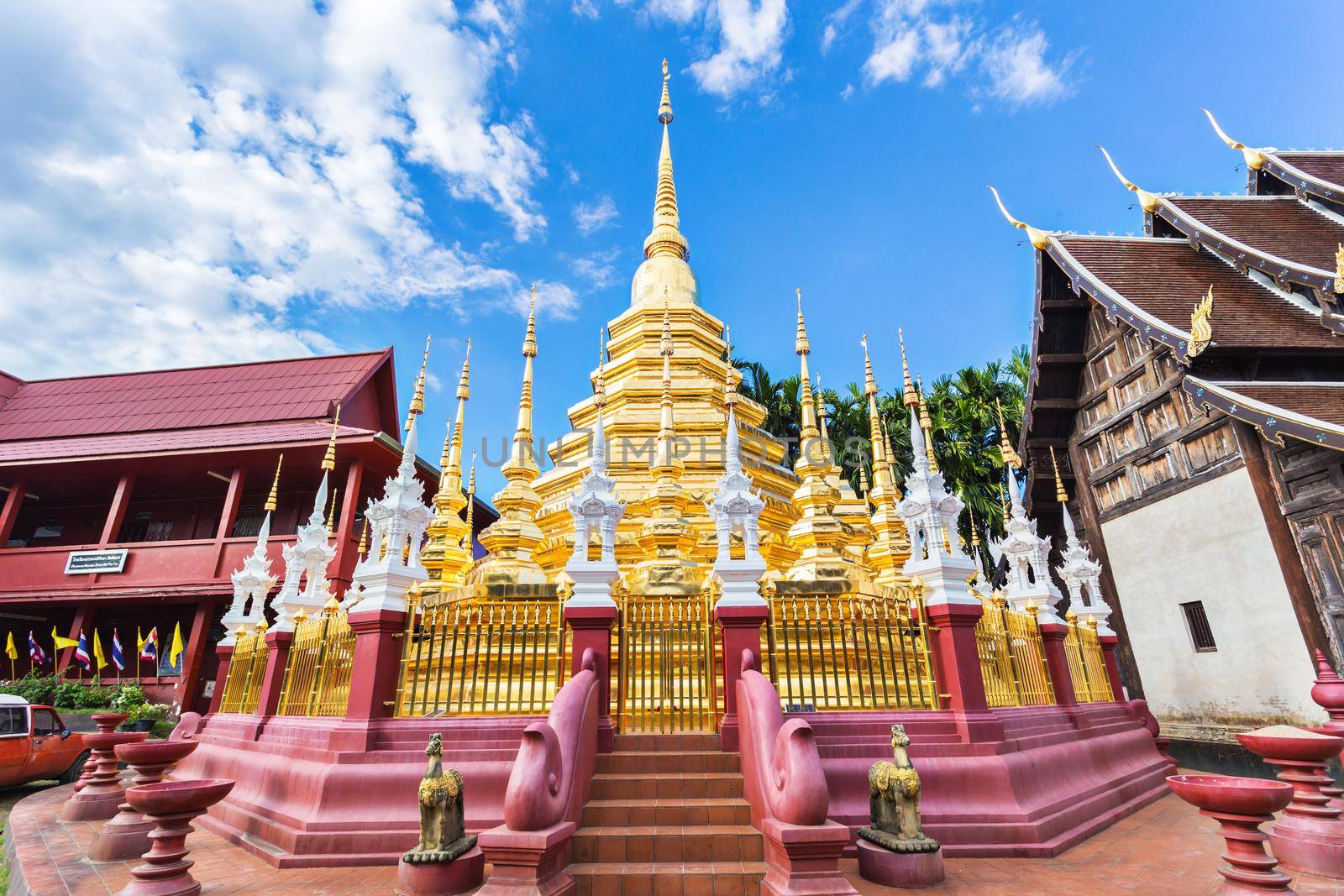 The golden pagoda of Wat Pan Tao in Chiang Mai city, Thailand