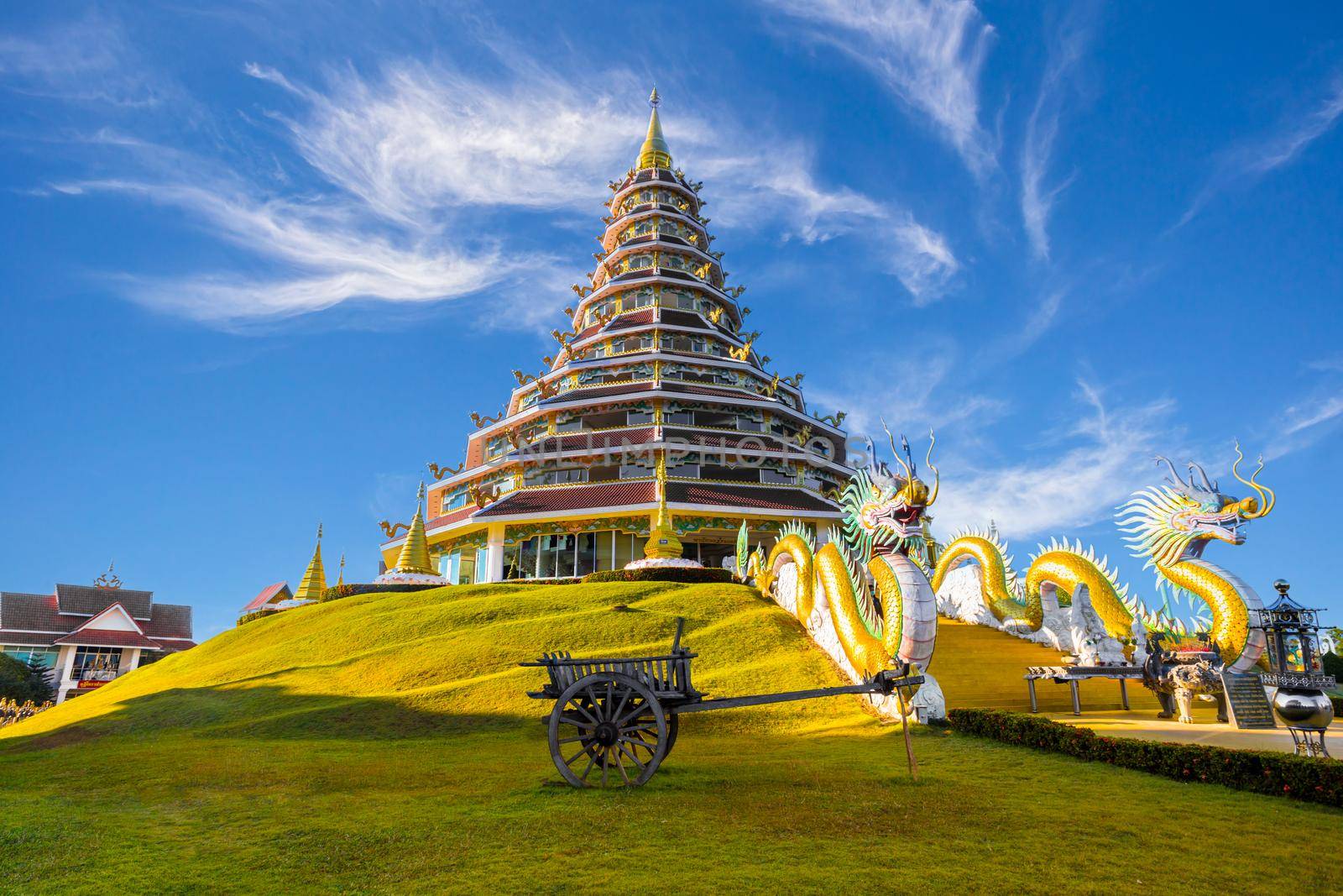Huai Pla Kung Temple is a temple with Thai-Chinese buildings, Chiang Rai, Thailand.