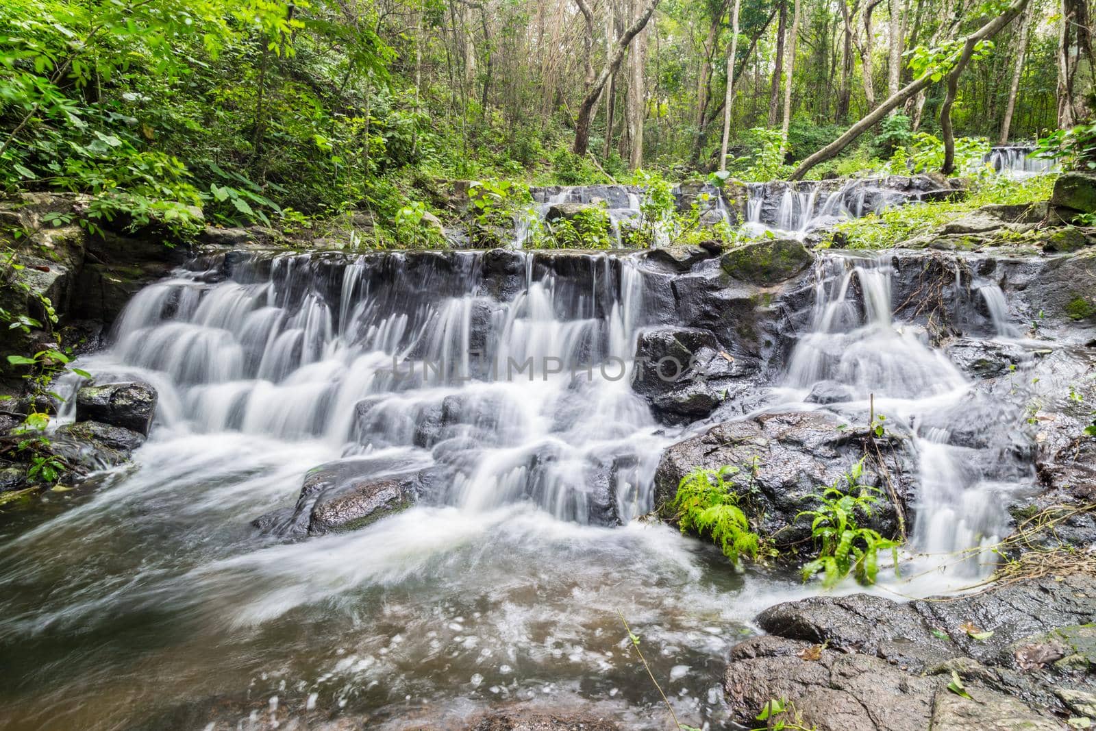 Waterfall in Namtok Samlan National Park. Beautiful nature at Saraburi province Thailand.