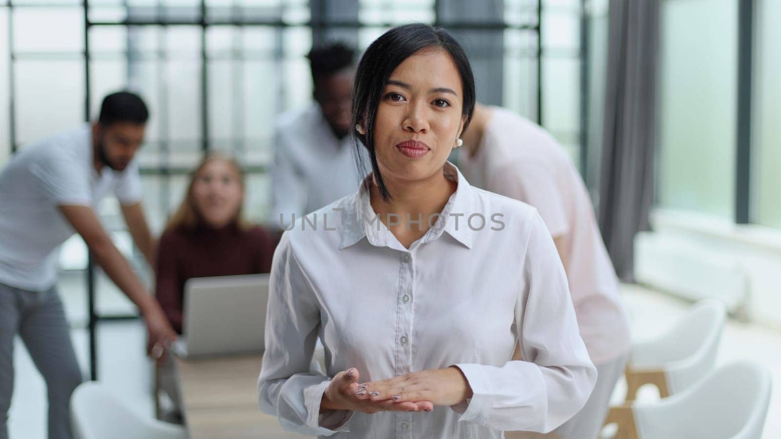 young asian business lady in white shirt in the office