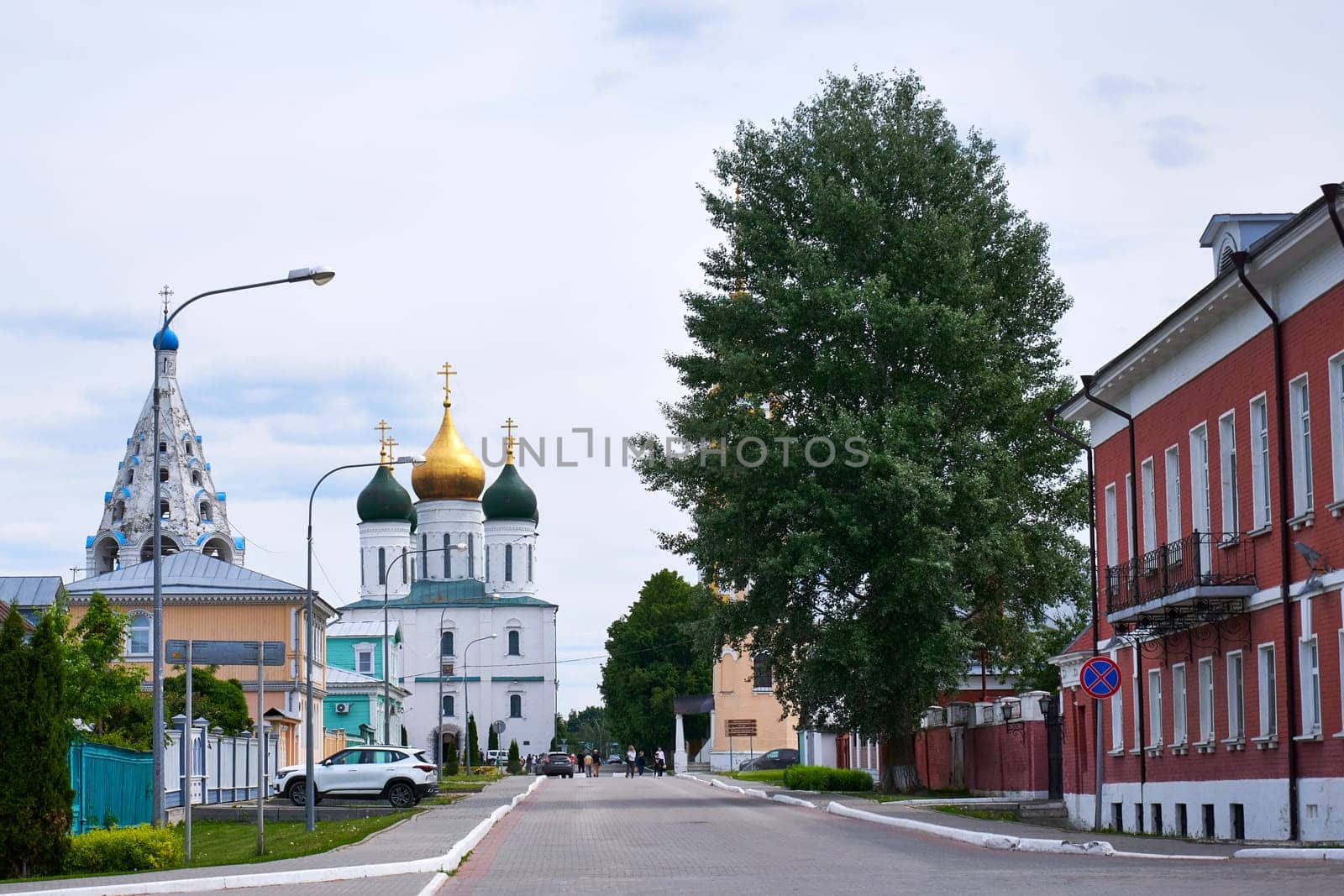 Kolomna, Russia - May 30, 2023: Walk along the street of an old Russian city