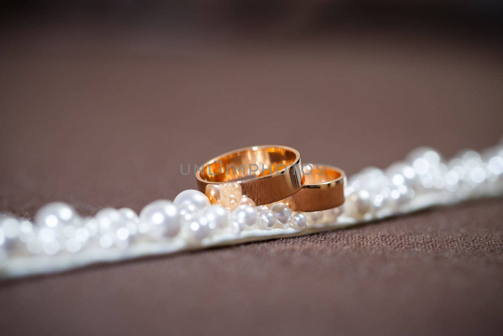 Golden wedding rings for newlyweds