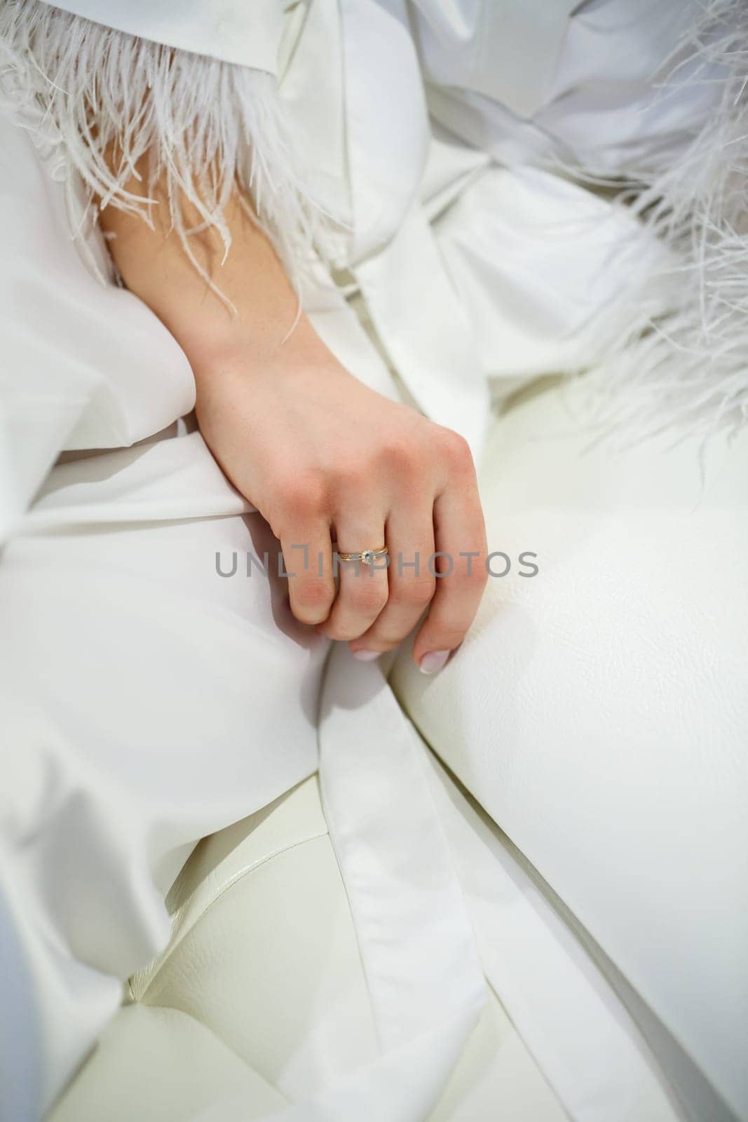 Beautiful young girl bride on a wedding day. White wedding dress. Modern dressy clothes for women