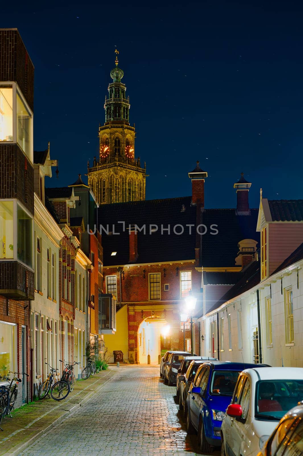 Groningen, Netherlands night Cityscape photographed at night. Groningen during a clear evening. by PhotoTime