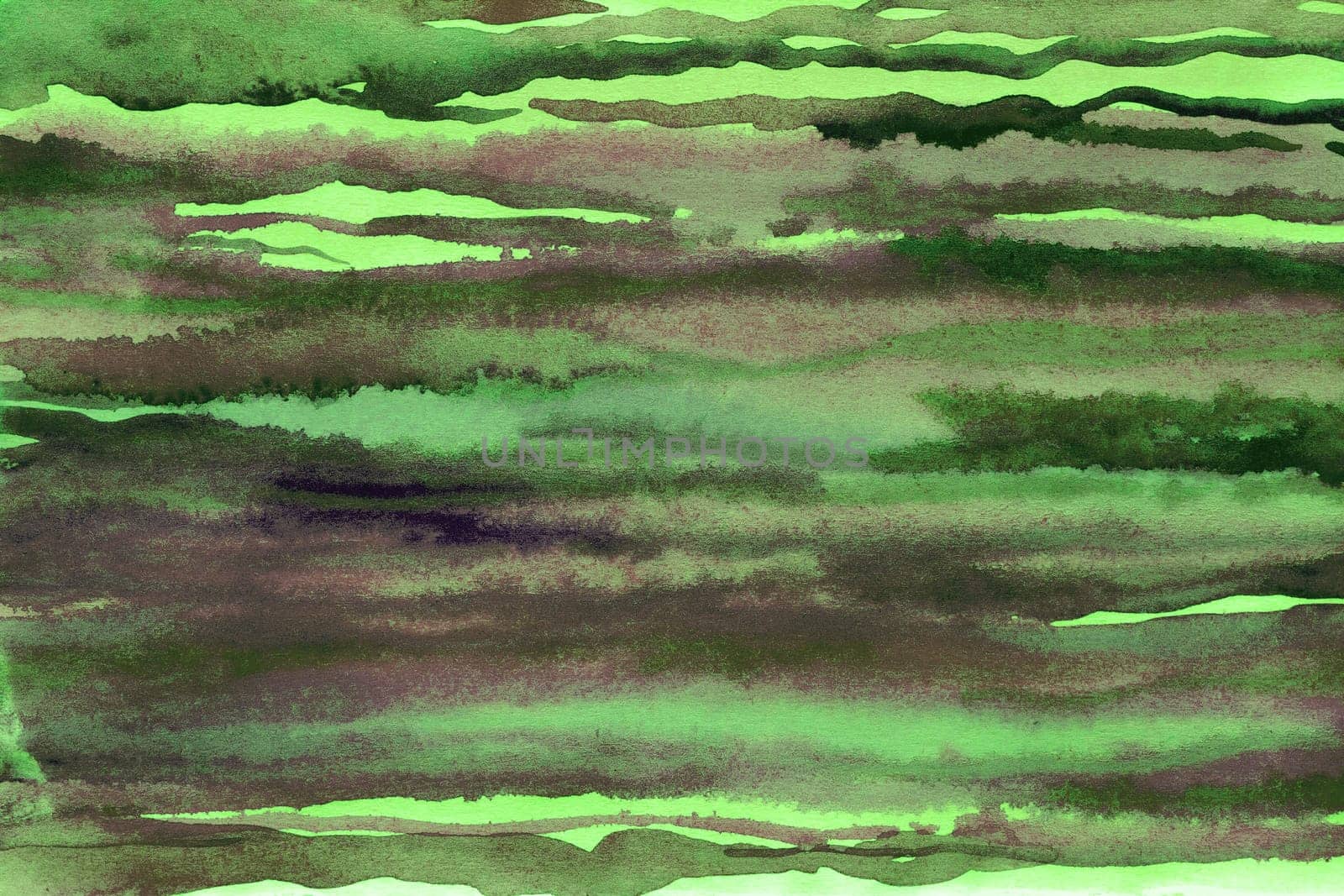 Striped green brown gradient watercolor background