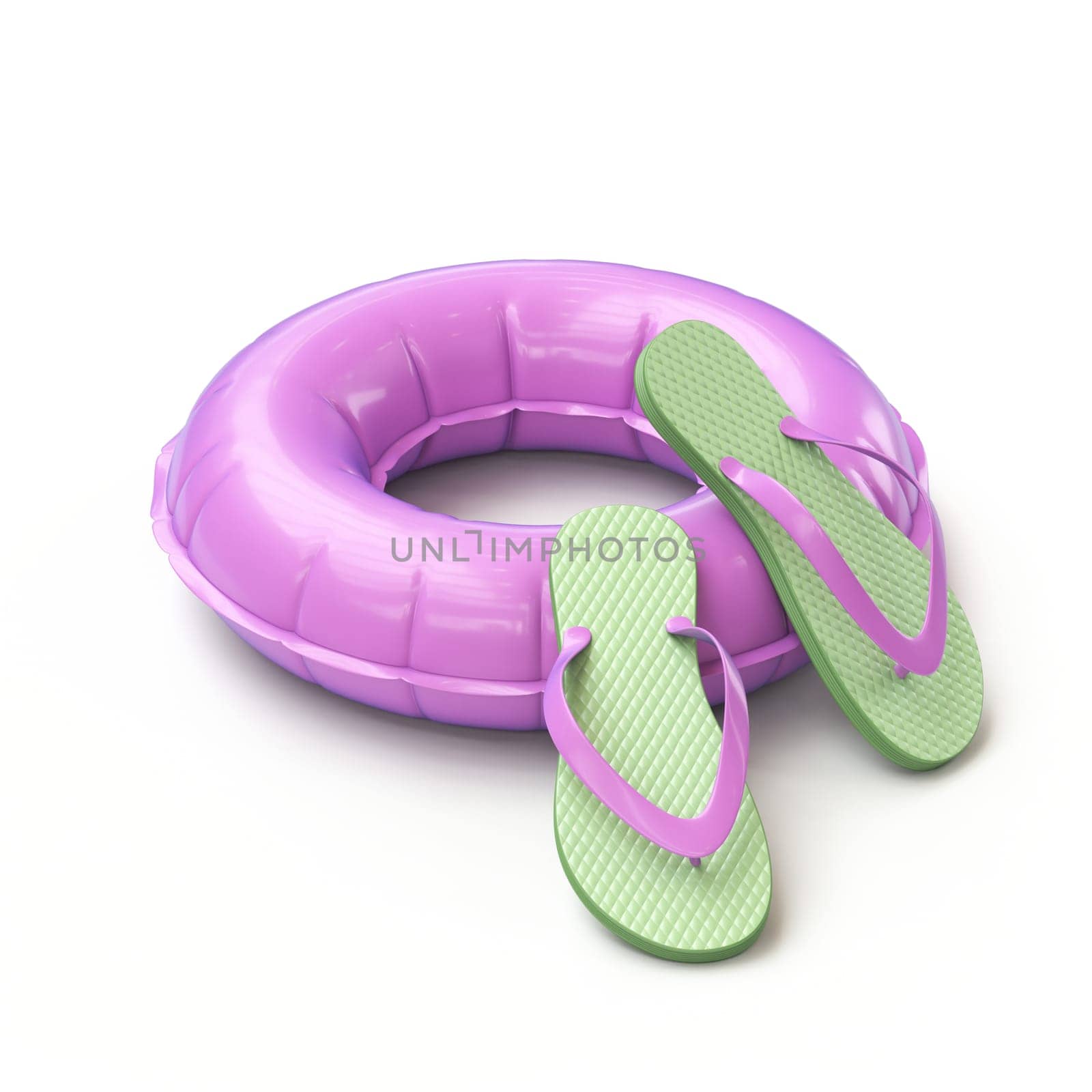 Purple float ring and slippers 3D by djmilic