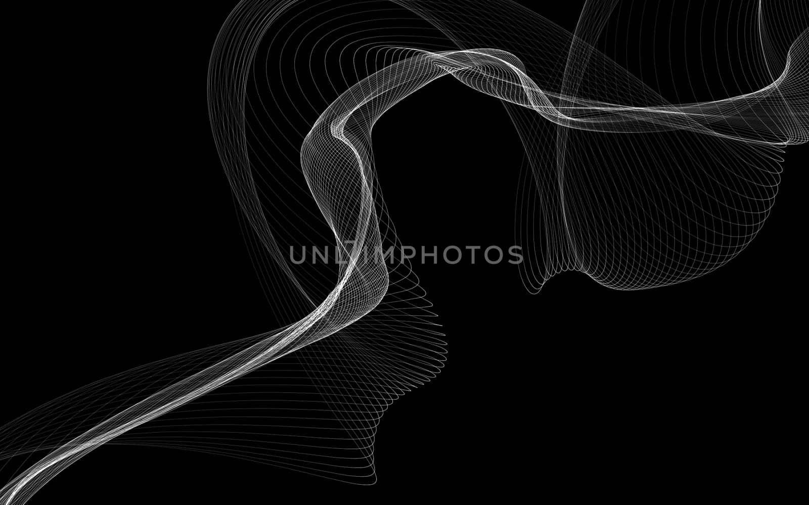 Dark abstract background with a glowing abstract waves by teerawit