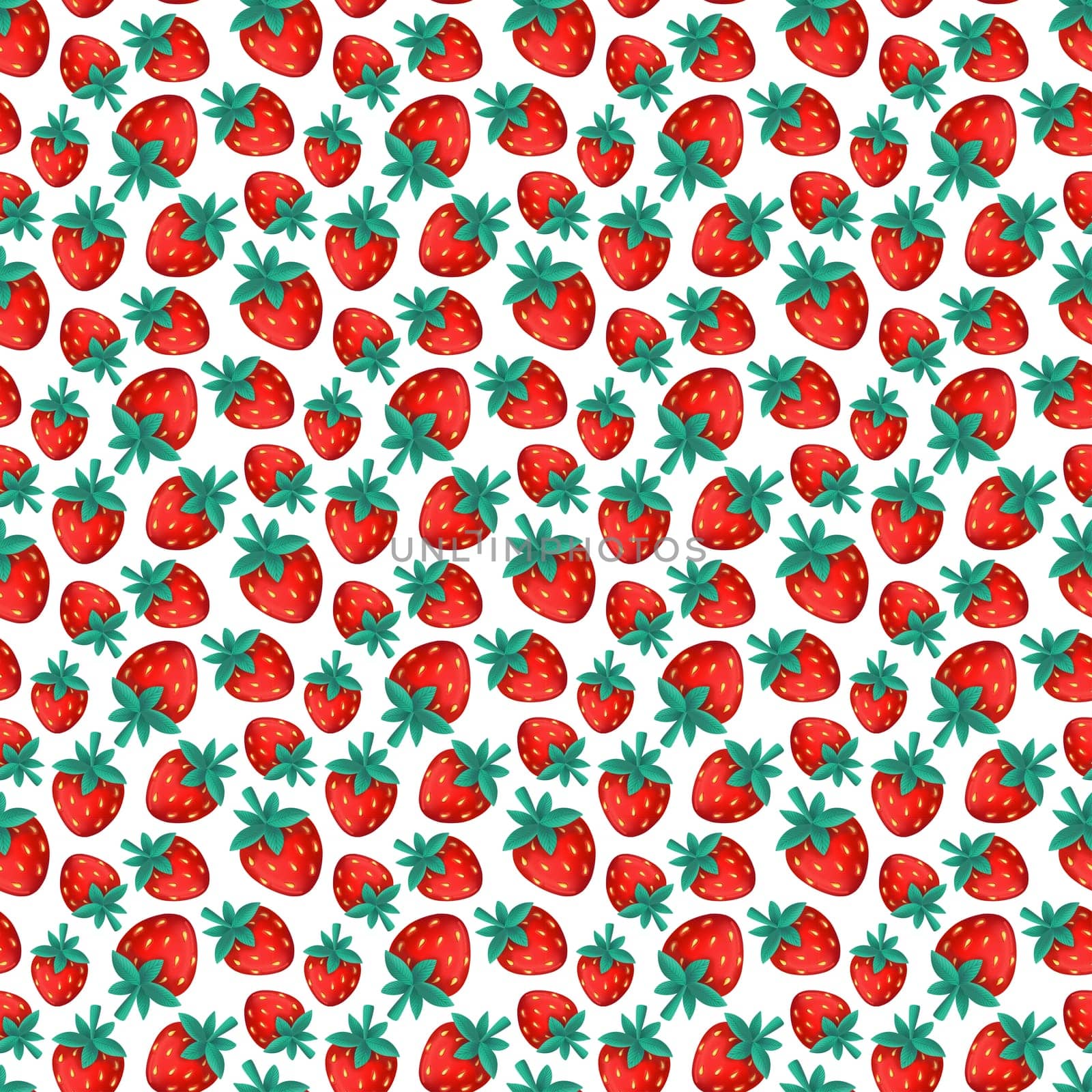 Seamless pattern with strawberry on a white background