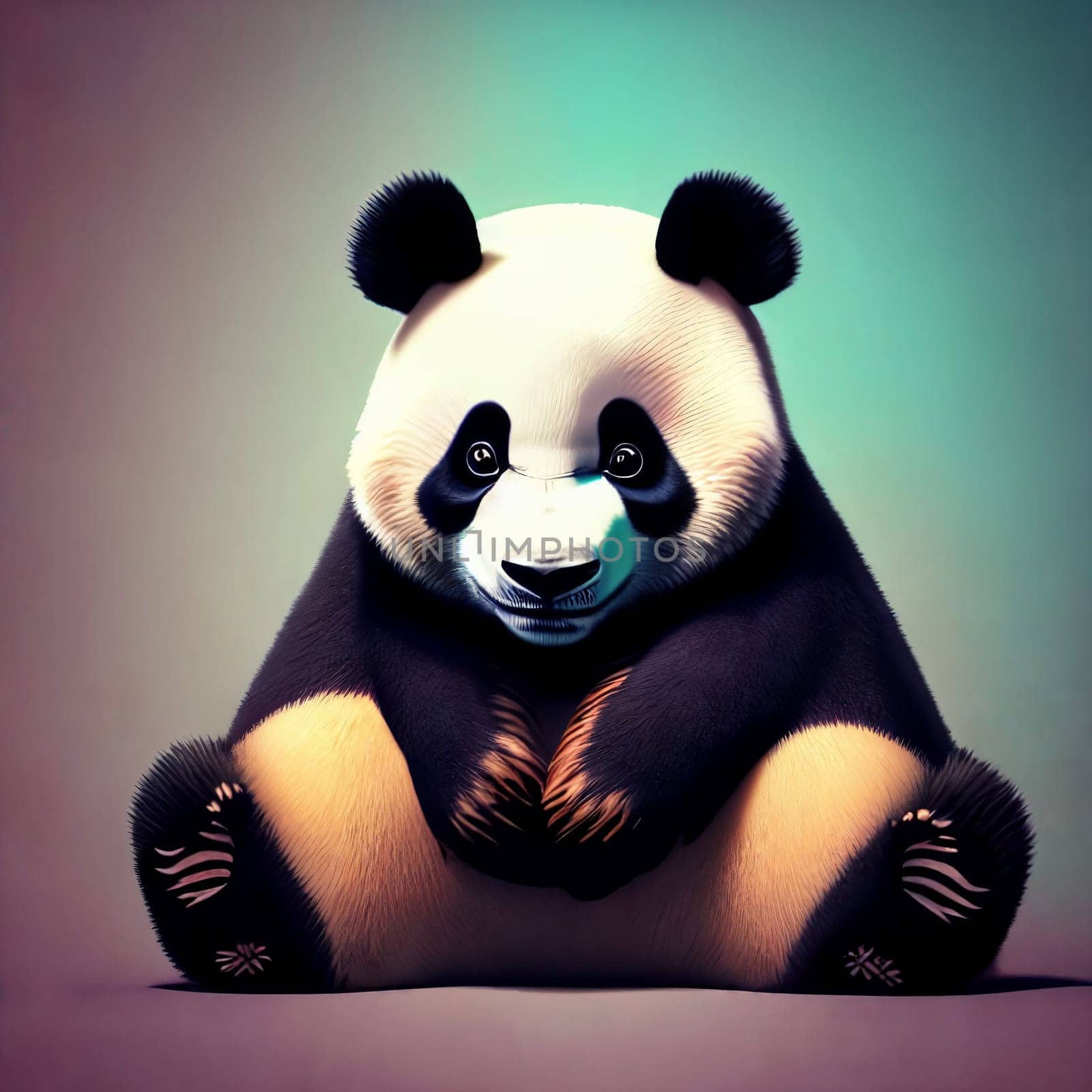 The illustration of a cute and cuddly panda. AI Generative