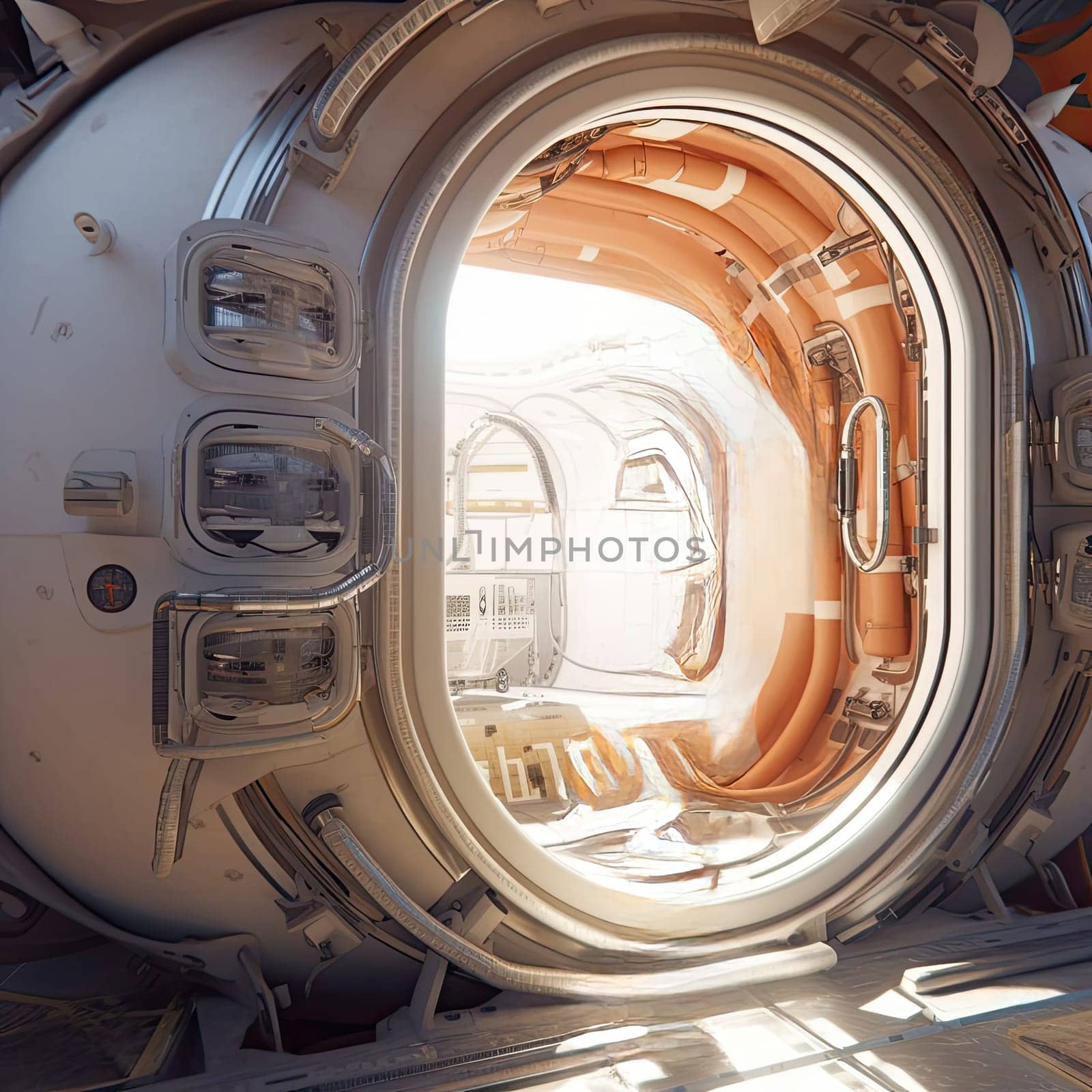 The interior of a space station by cherezoff