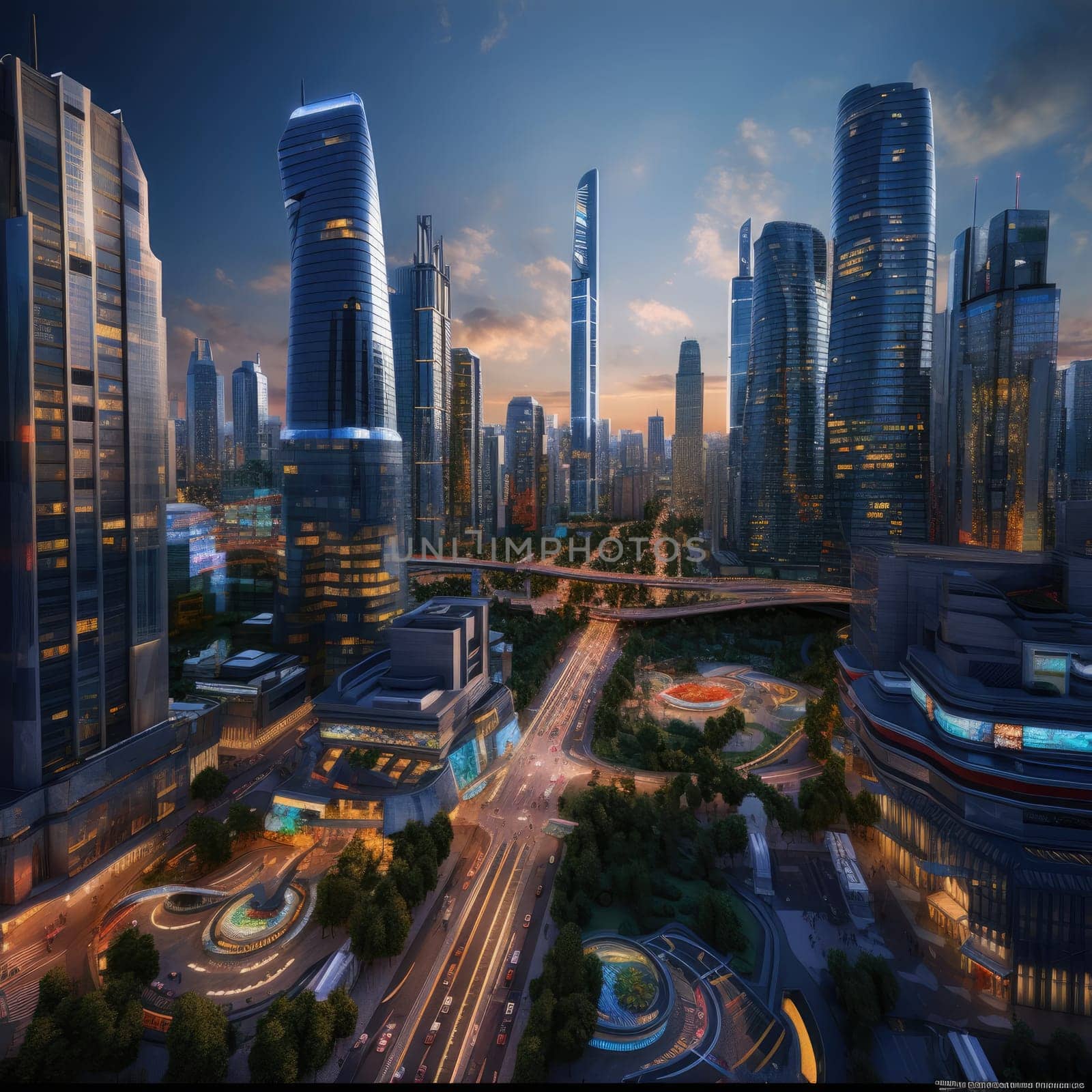 The modern metropolis of the future. The concept of the architecture of the future