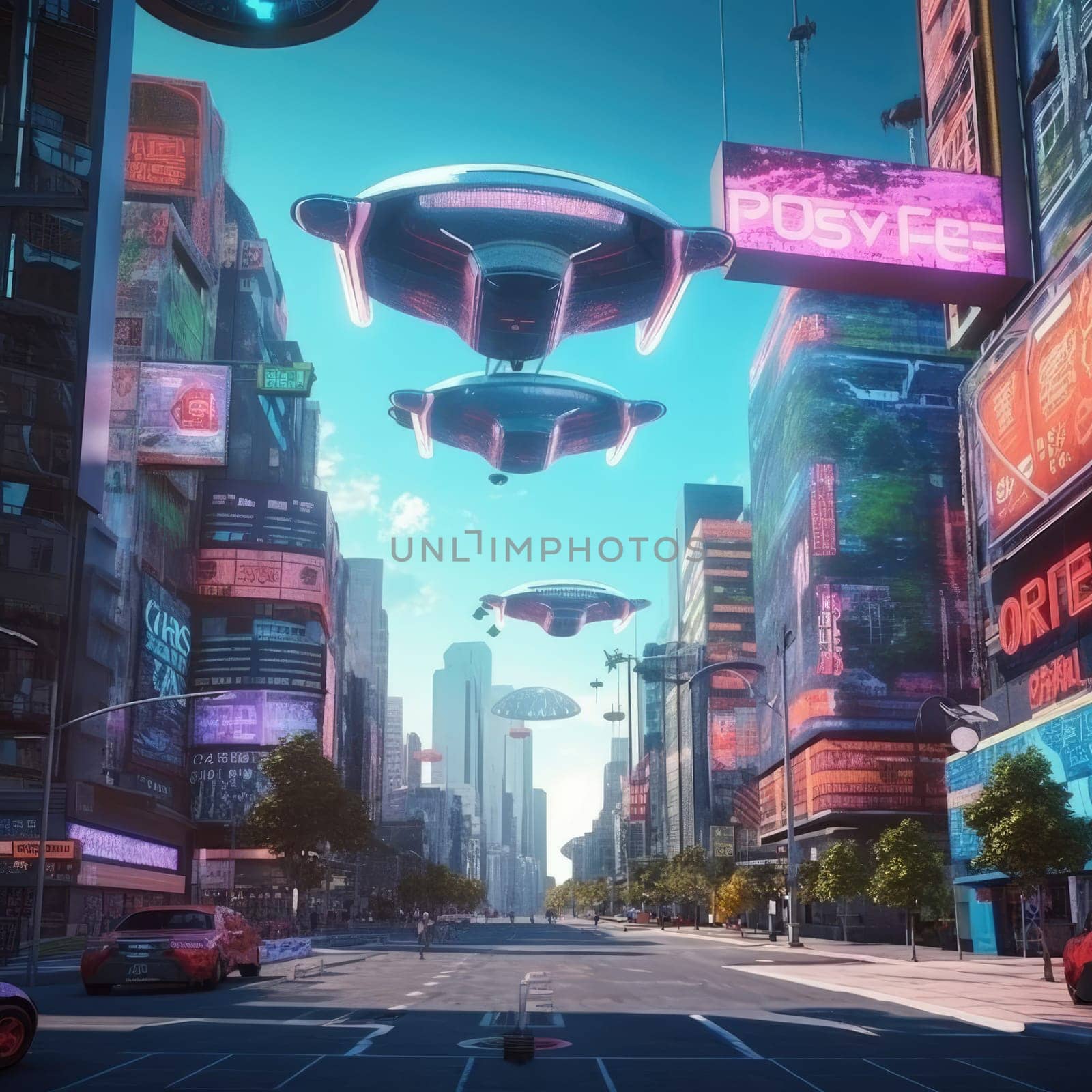 Smart City of the Future with Flying Vehicles