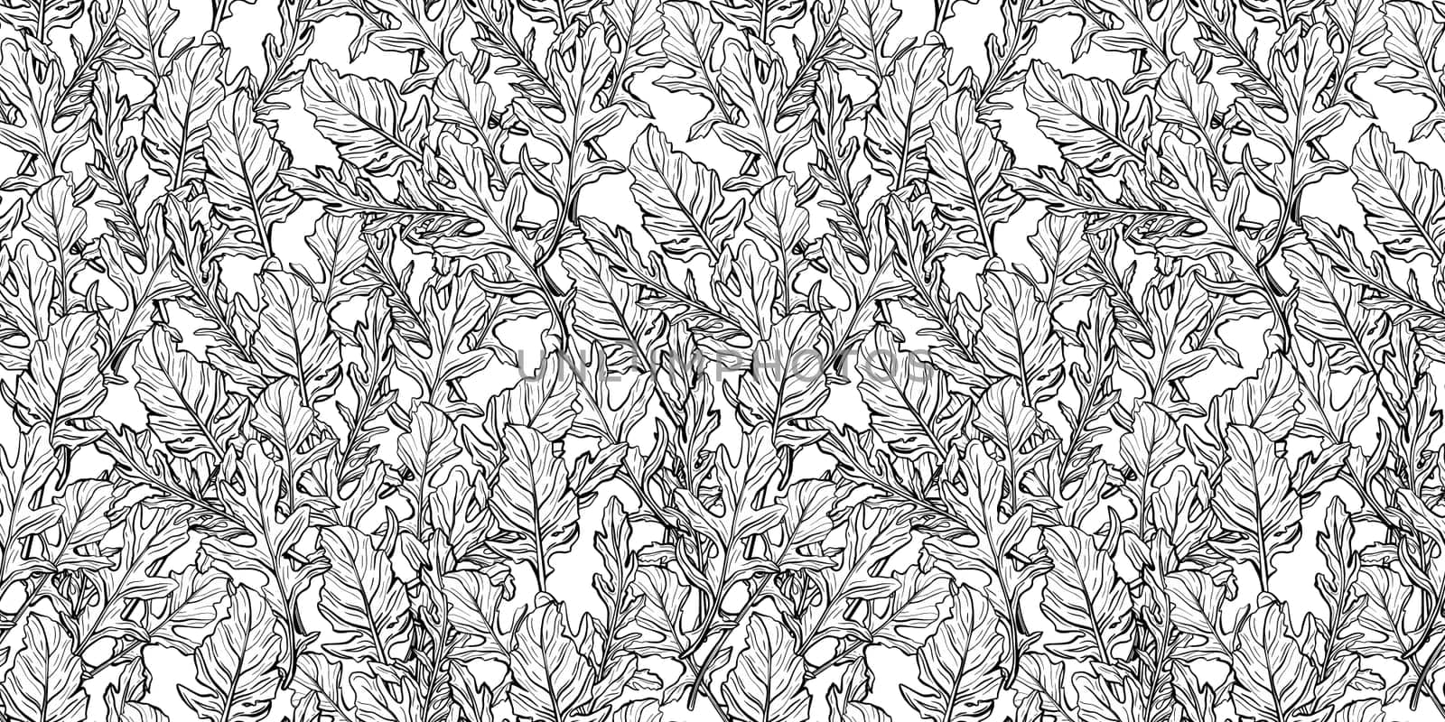seamless pattern of Arugula leaves by Dustick