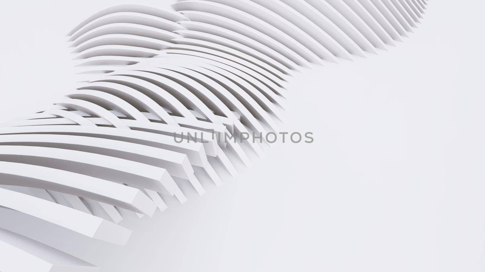 Abstract Curved Shapes. White Circular Background.  by teerawit