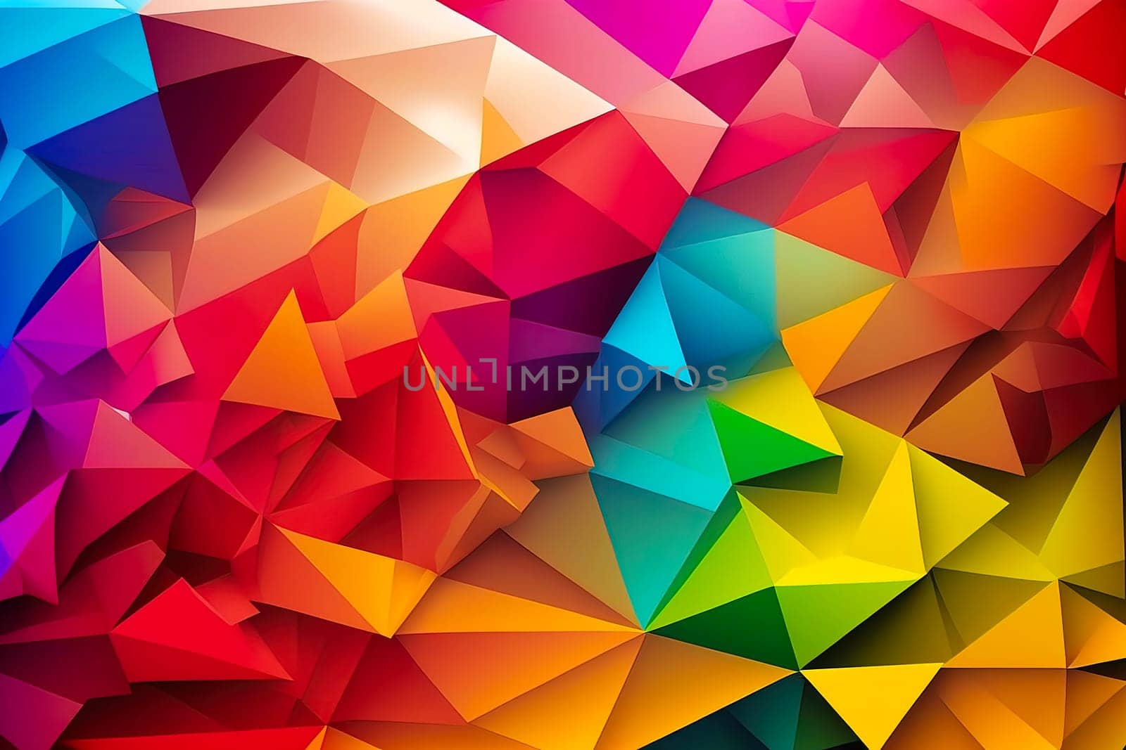 rainbow colorful geometric triangle abstract background illustration. Polygonal design. by PhotoTime