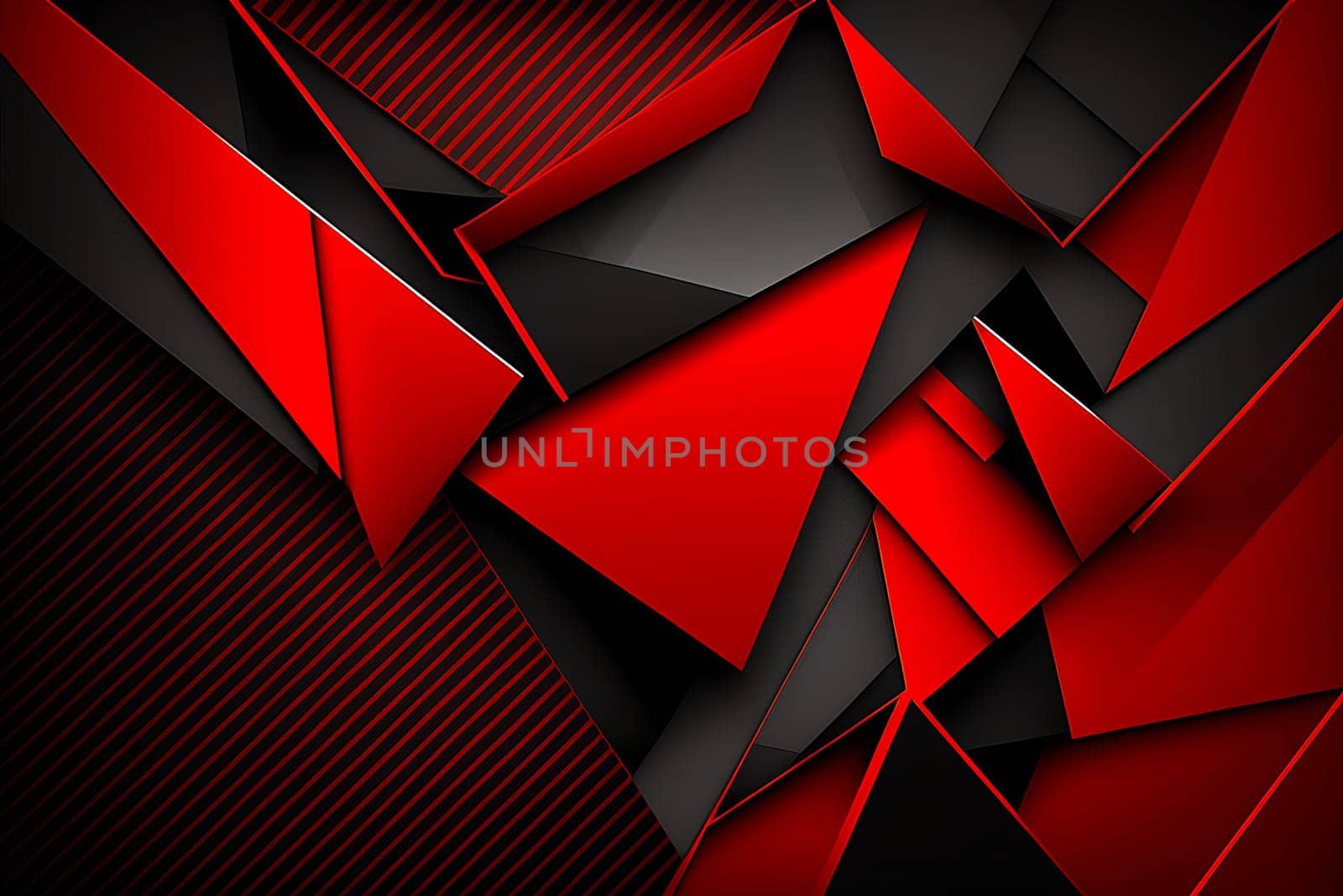 red, black geometric triangle abstract background illustration. modern technology concept background by PhotoTime