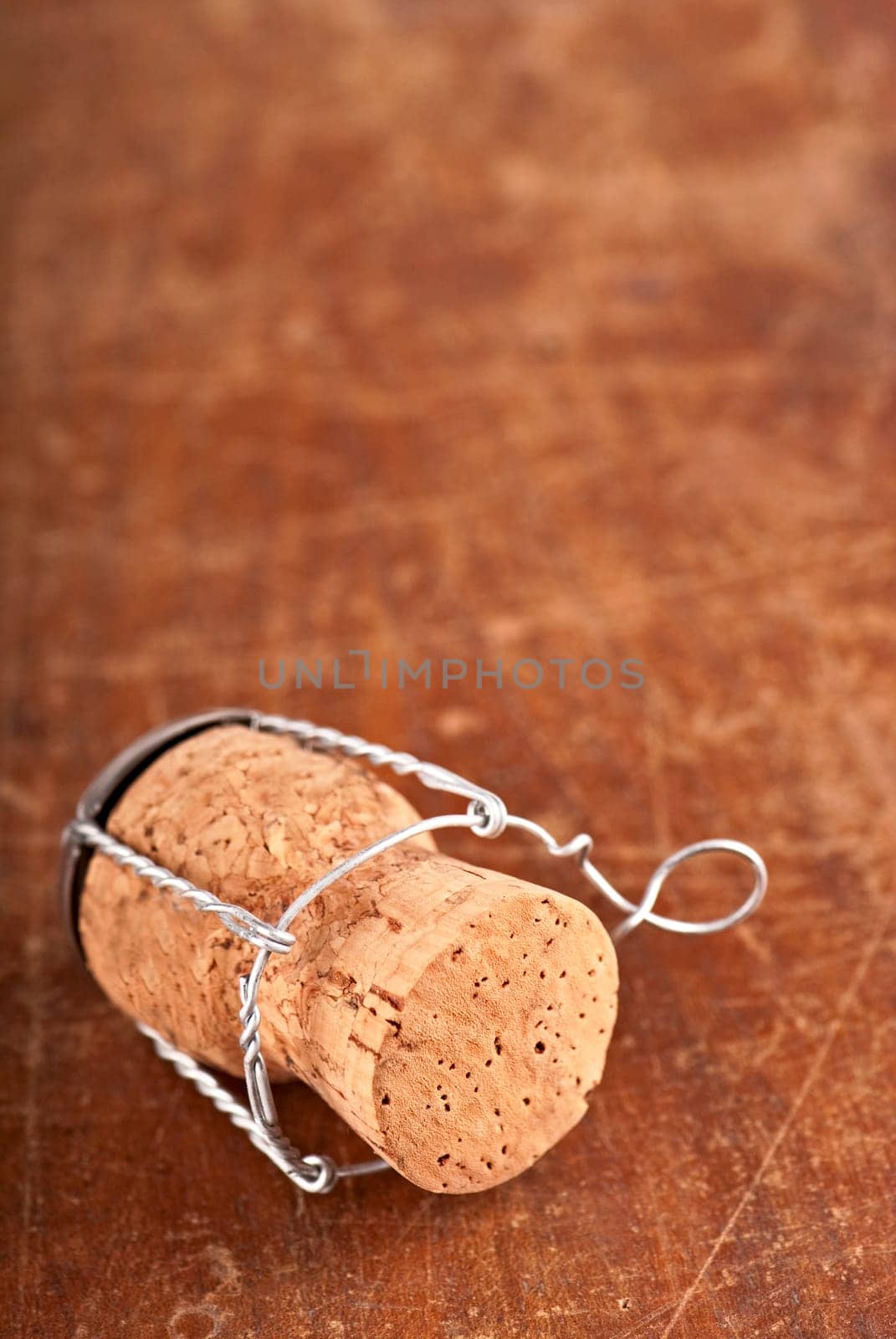 Old Dated wine bottle corks on the wooden background. Close up Vintage background with empty space for text by aprilphoto