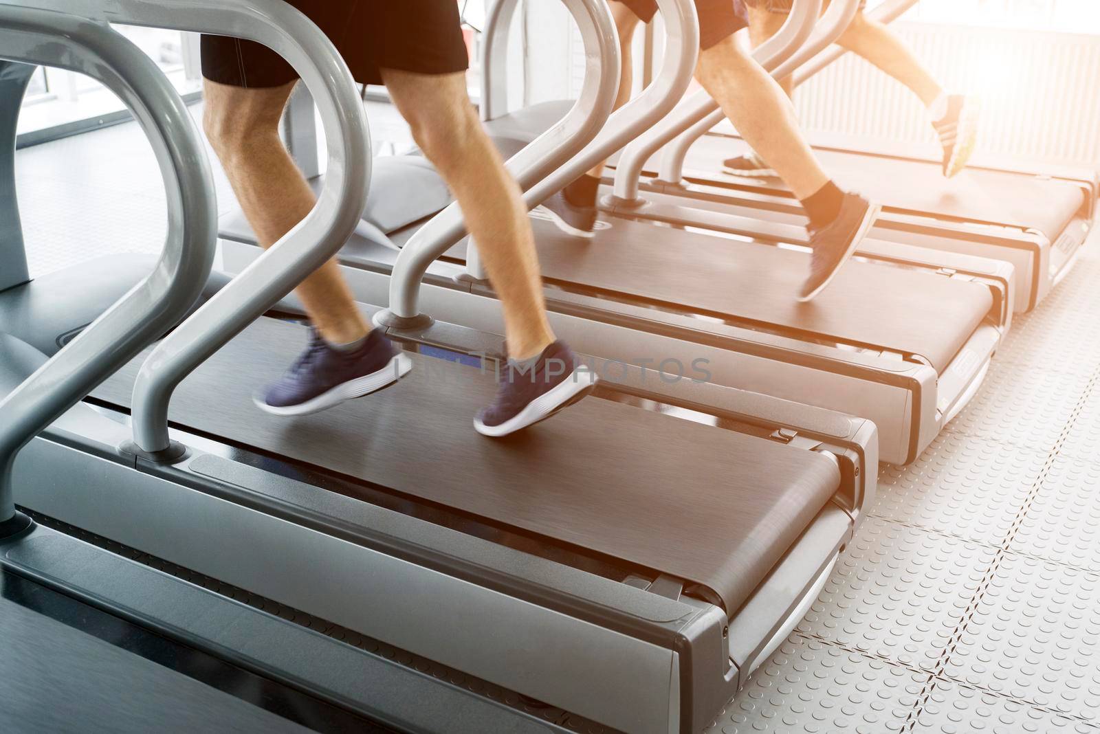 Sportsman using jogging track for heath